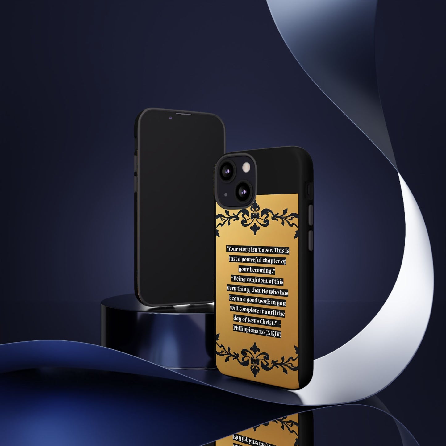 Elegant Floral Motif Phone Case - Tough Cases with Vintage Design - "Your story isn't over"