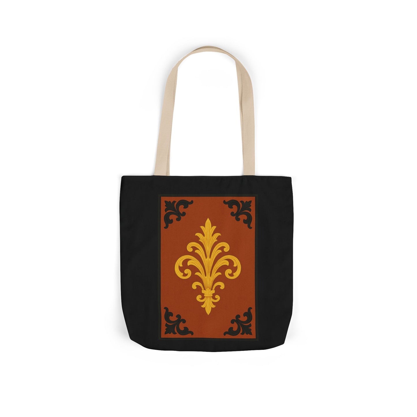 Dusk Terracotta Baroque Canvas Tote — Vintage Baroque Pattern