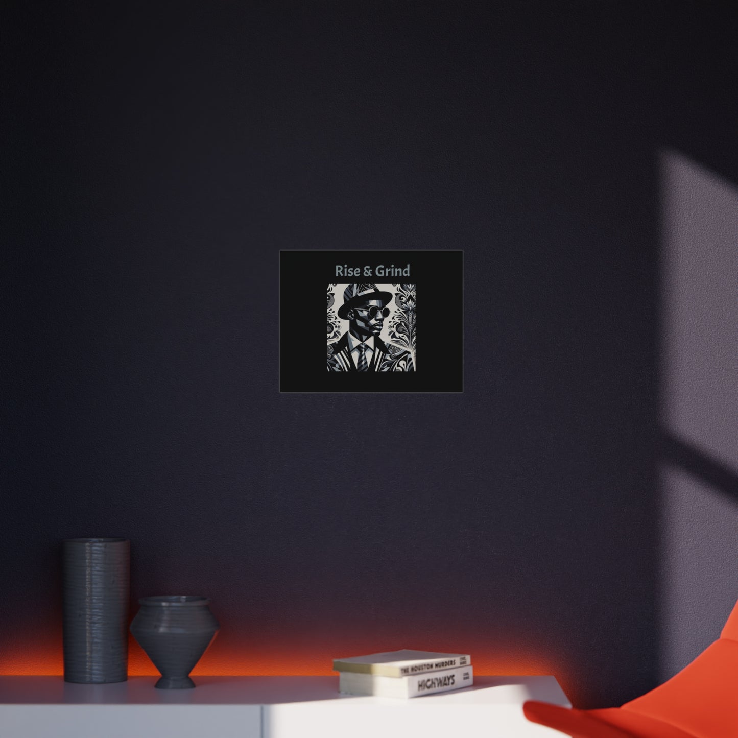 Stylish Wall Art Print, Motivational Home Decor, Office Inspiration, Gift for Entrepreneurs, Rise & Grind Artwork