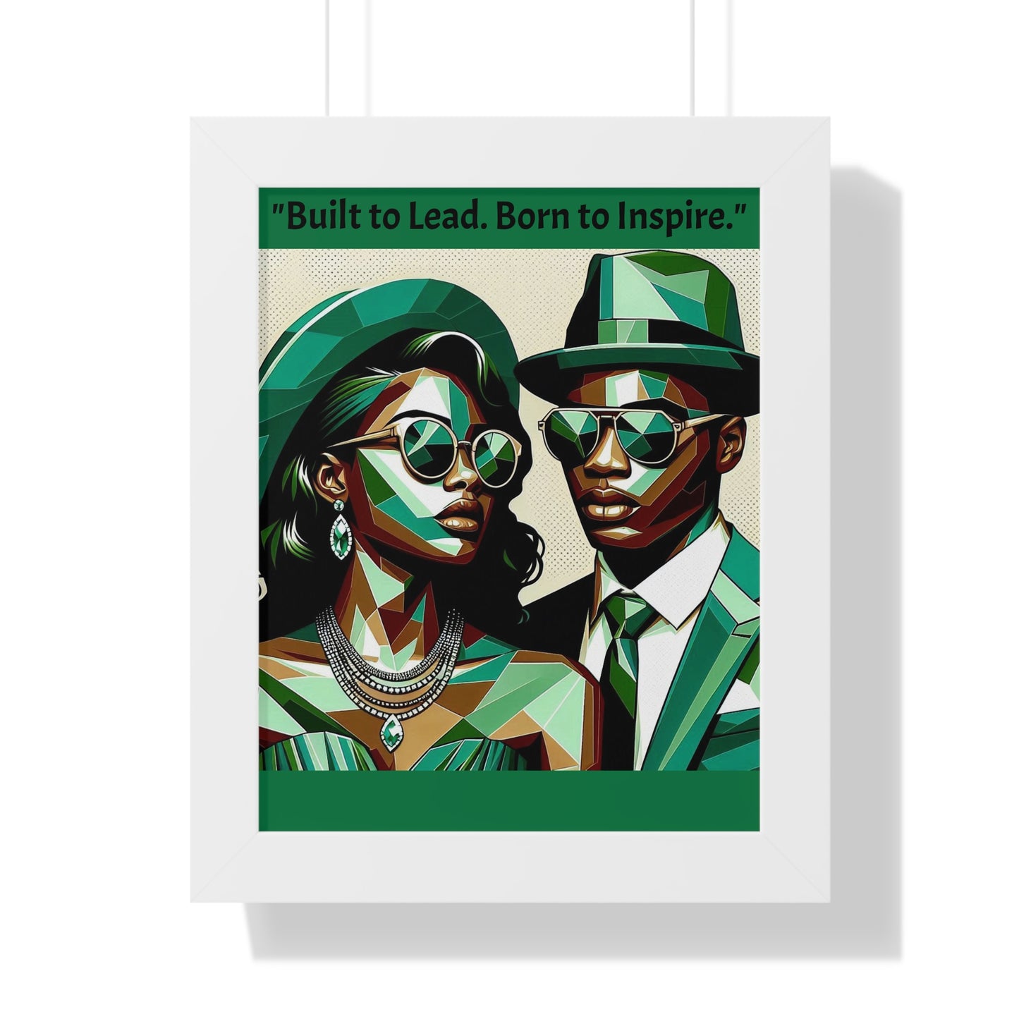 Stylish Framed Vertical Poster - Modern Art for Home Decor - "Built to Lead. Born to Inspire."