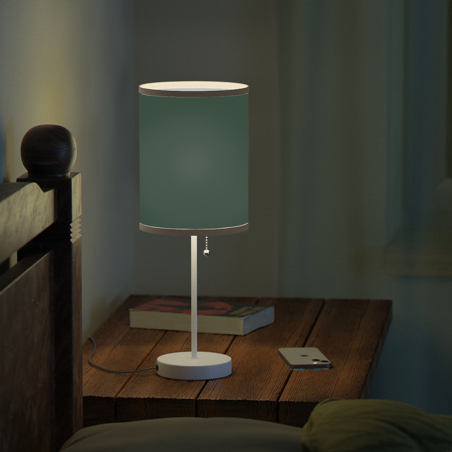 Modern Midnight Green Table Lamp, Stylish Lighting for Home Decor, Green Lamp, USB/CA Plug, Elegant Nightstand Light, Minimalist Design