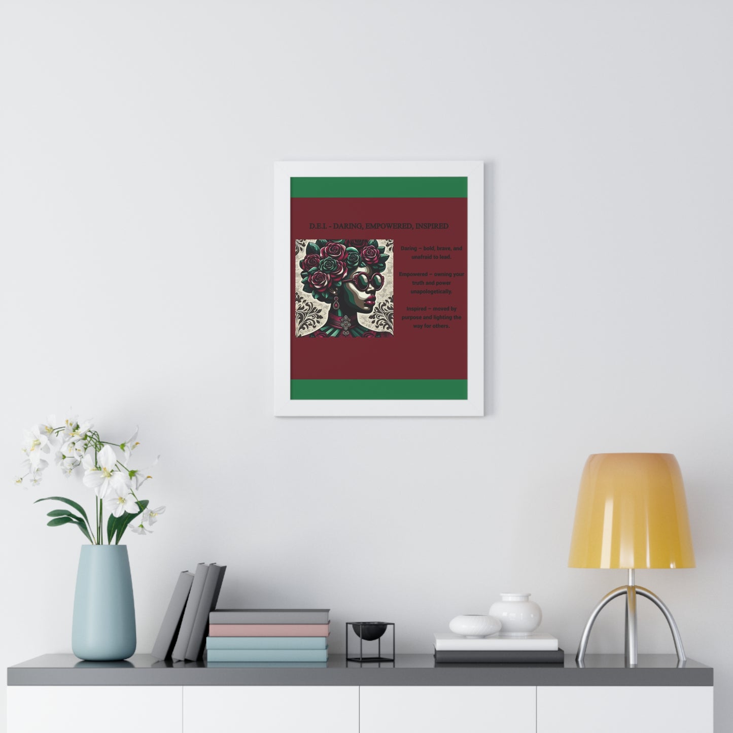 Empowered Women Framed Vertical Poster – Daring, Empowered, Inspired Wall Art for Home Decor