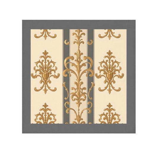 Elegant Vintage Face Towel – Luxurious Gold Pattern for Home & Spa - Dusk Olive Striped Gold Damask