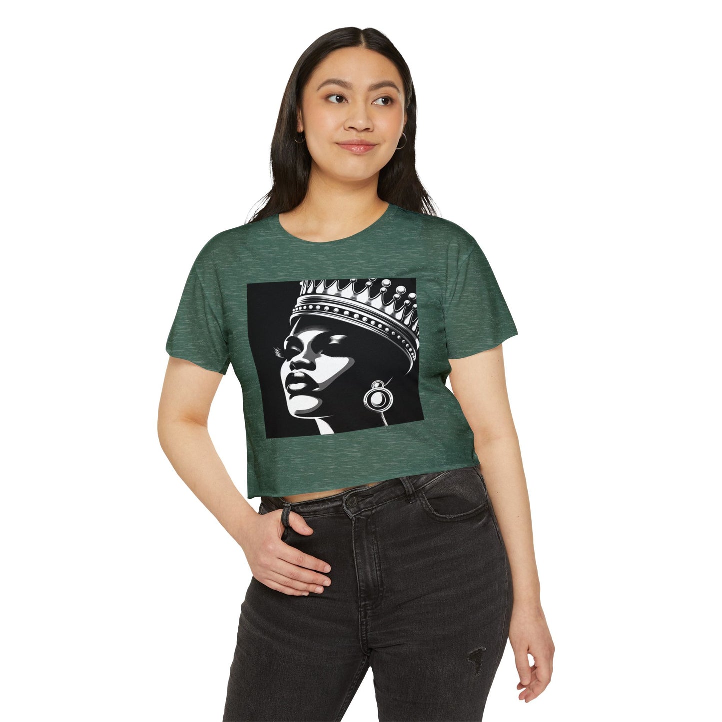 Empowered Queen Festival Crop Top | Boho Chic Shirt, Summer Concert Outfit, Music Festival Attire, Women’s Streetwear, Awesome Gift