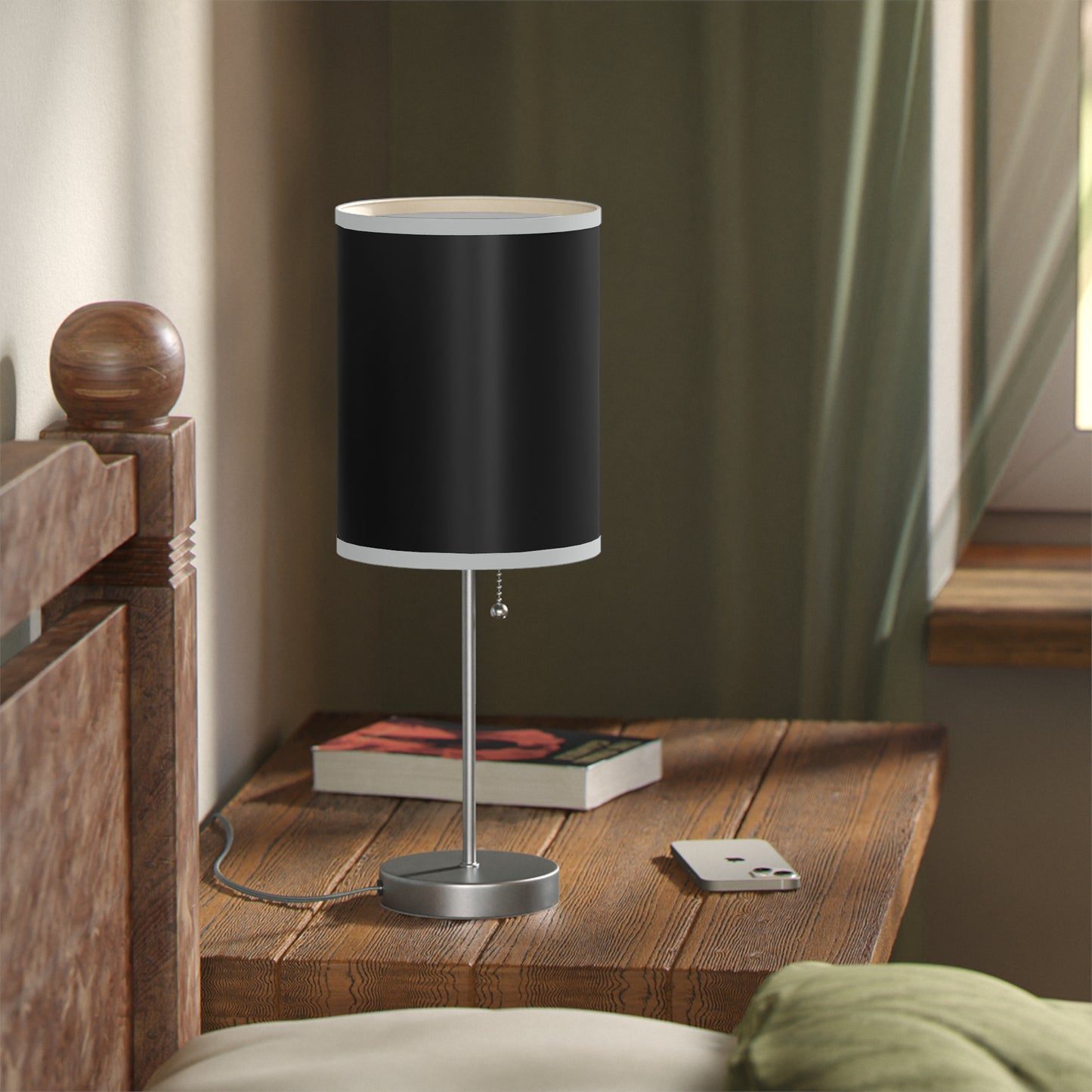 Modern Black Table Lamp, Minimalist Decor, Black Stand Lamp, Bedroom Night Light, USB Plug Lamp, Home Office Lighting