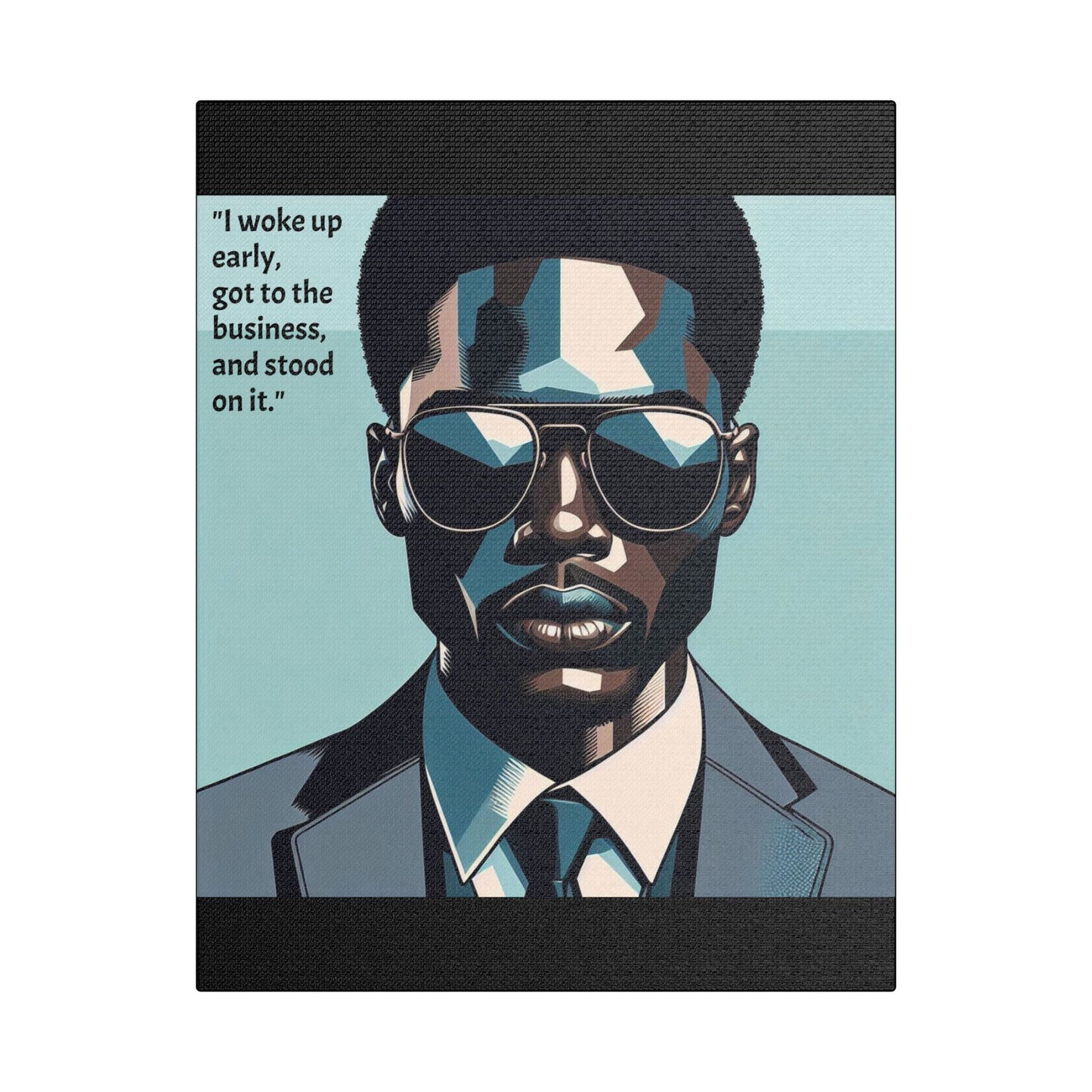 Afro Art Print Canvas, Wall Decor, Satin Stretched Canvas, African American Art, Office Decor, Home Decor - "I woke up early"