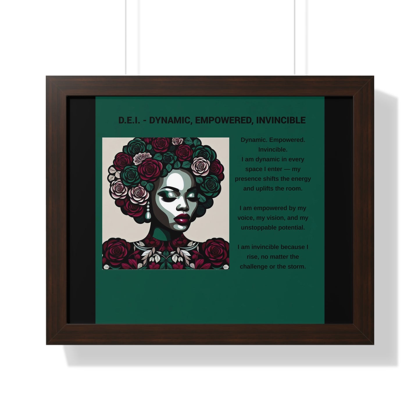 Empowered Woman Framed Poster - Dynamic, Empowered, Invincible Decor for Inspiration