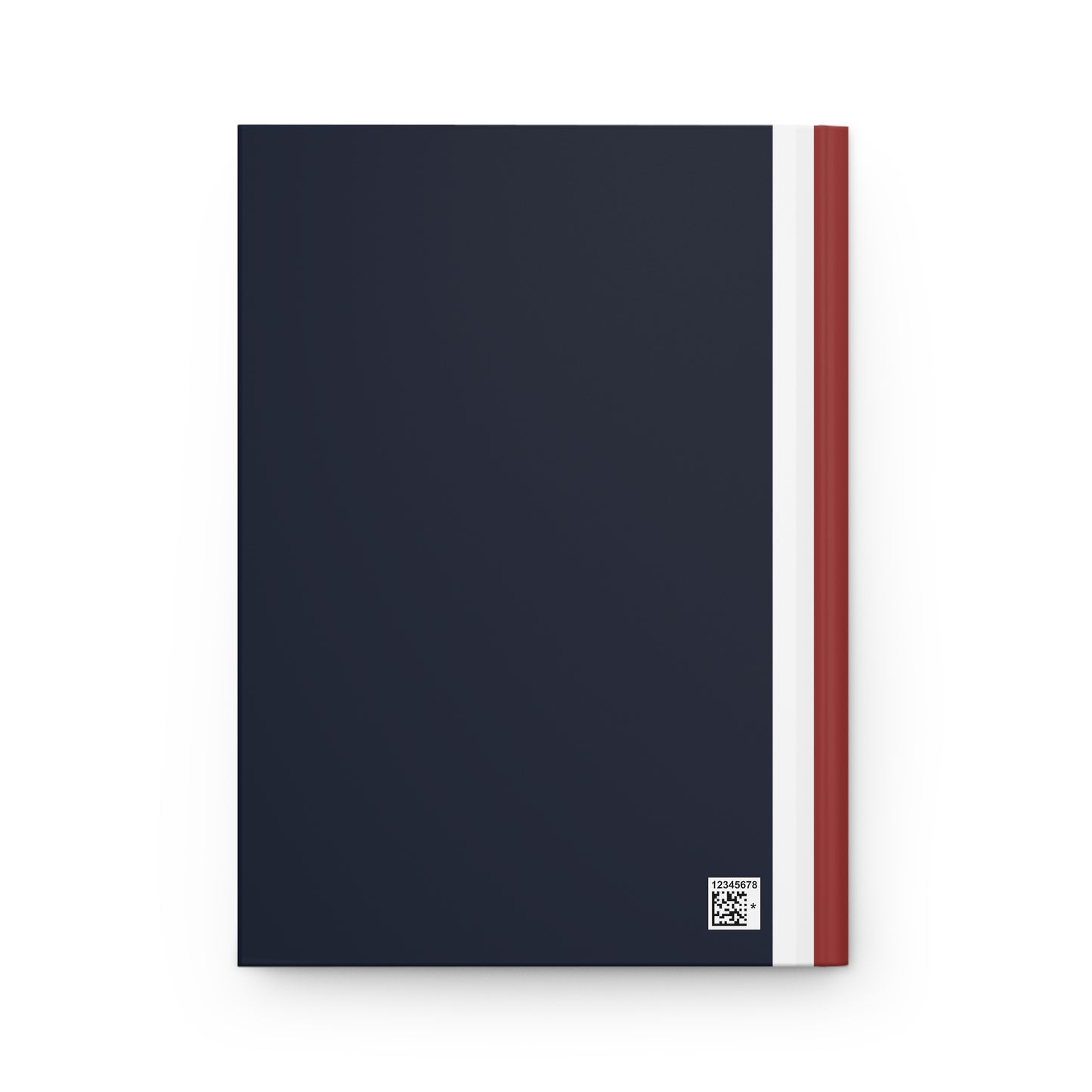 Lunar Midnight & Red-White Striped Elegant Matte Hardcover Journal for Thoughtful Writing, Personalized Gift, Diary, Notebook, Planner, Sketchbook