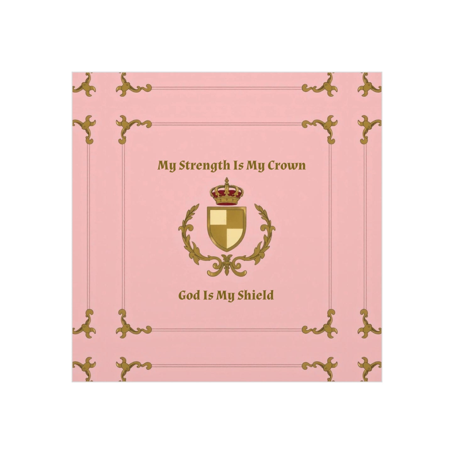 Crest & Crown Spiritual Quote Wall Art, Motivational Decor, Foam Board Print, Home Accent, Gift for Friends, Pink Crown Design