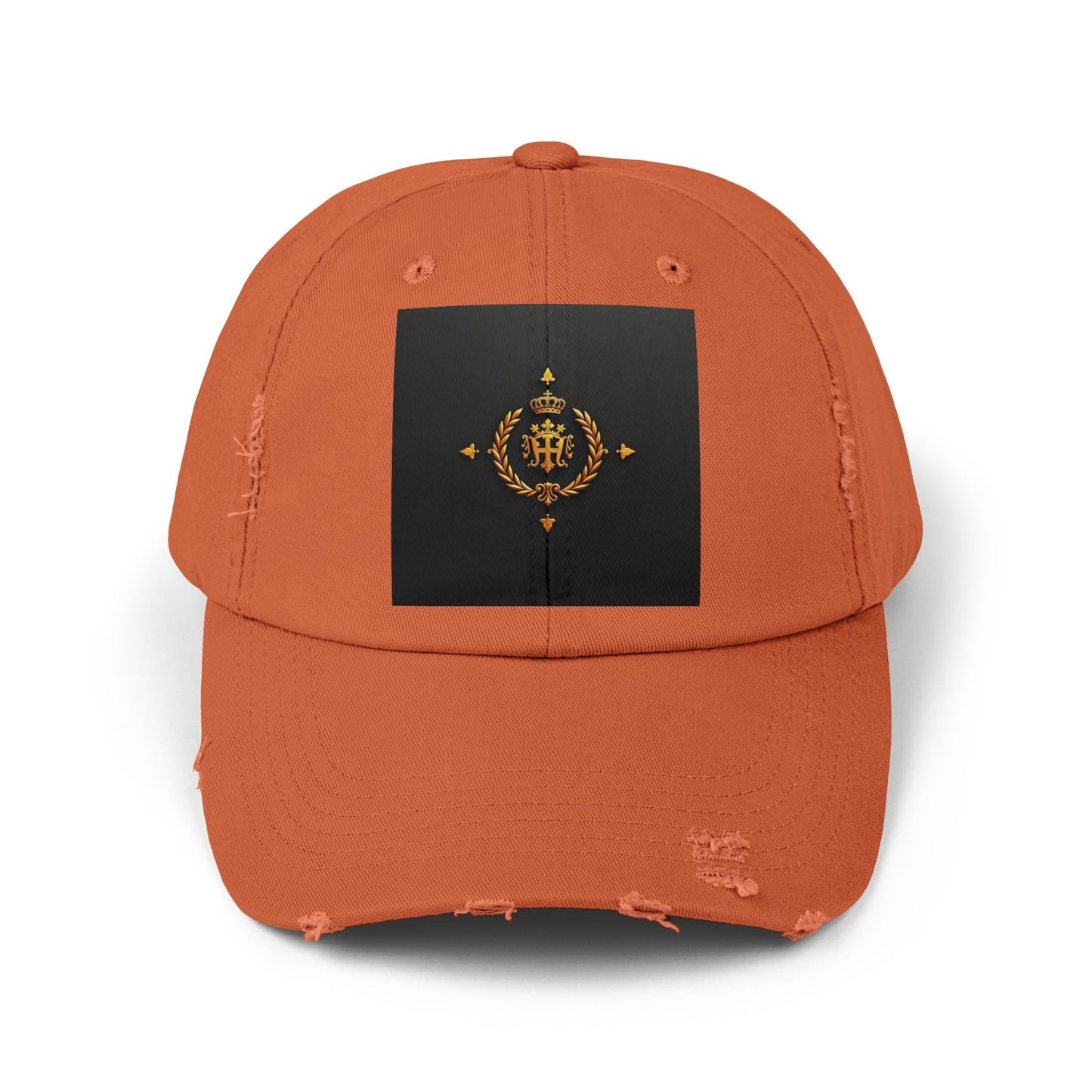 Stylish Distressed Cap with Unique Design | Casual Headwear, Everyday Accessory, Trendy Gift, Outdoor Lifestyle - Gold Crest