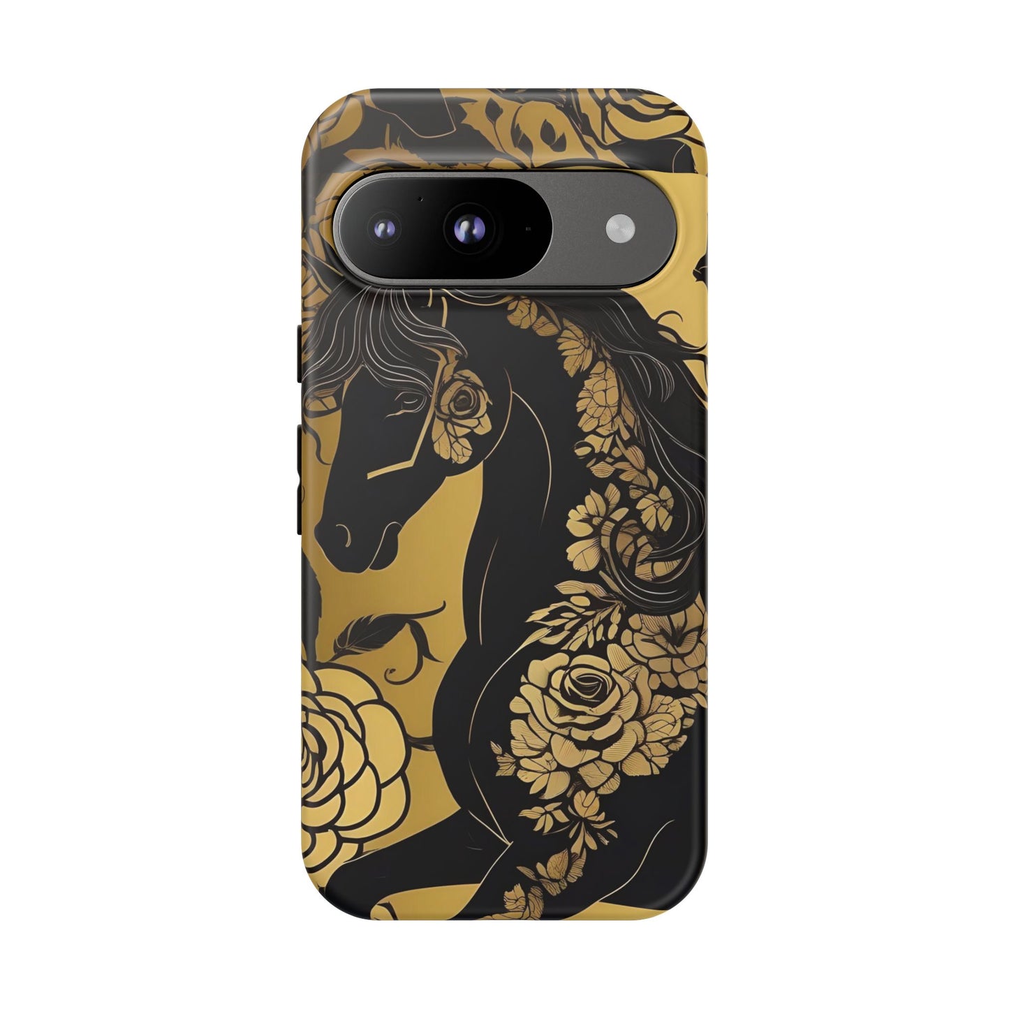 Phone Case - Elegant Horse & Roses Design