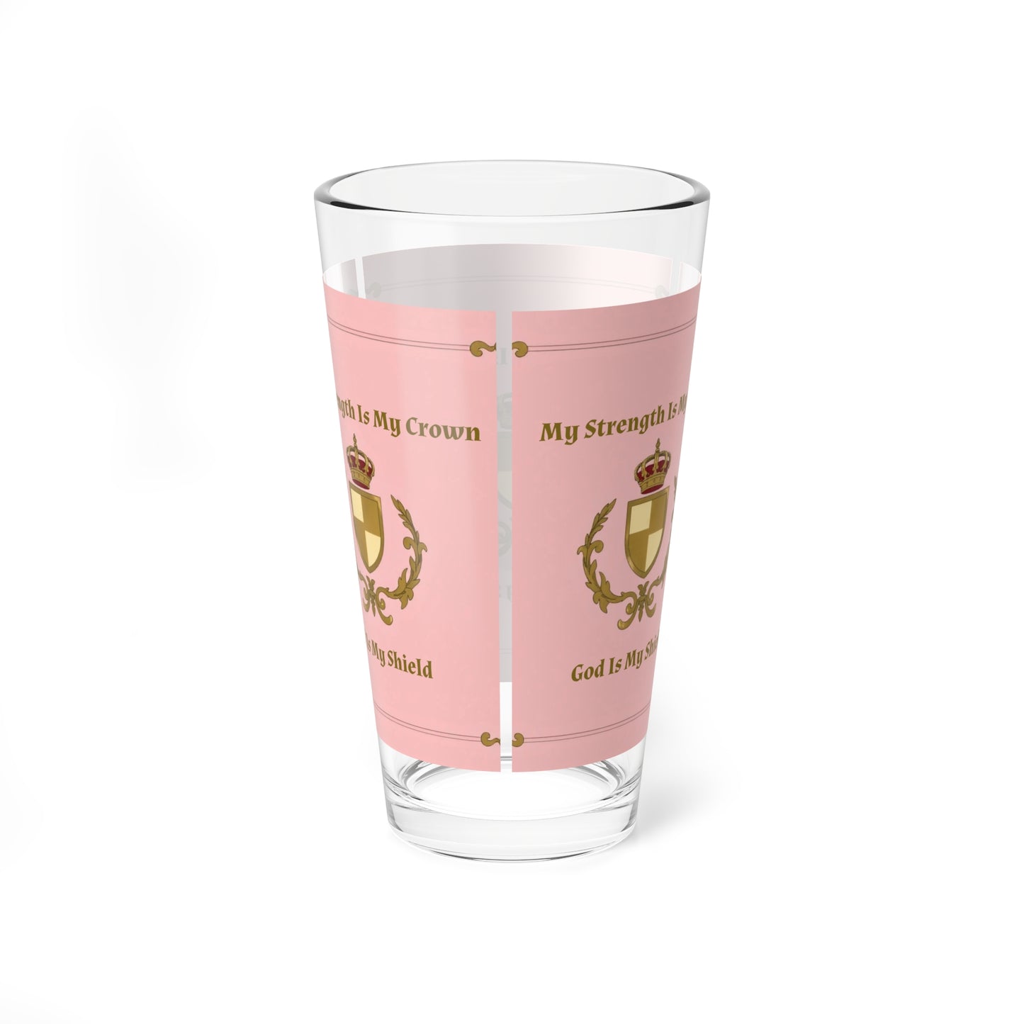 Crown & Crest Spiritual Quote Elegant Mixing Glass with Inspirational Quote, Decorative Drinkware, Gift for Friends, Home Bar Accessory