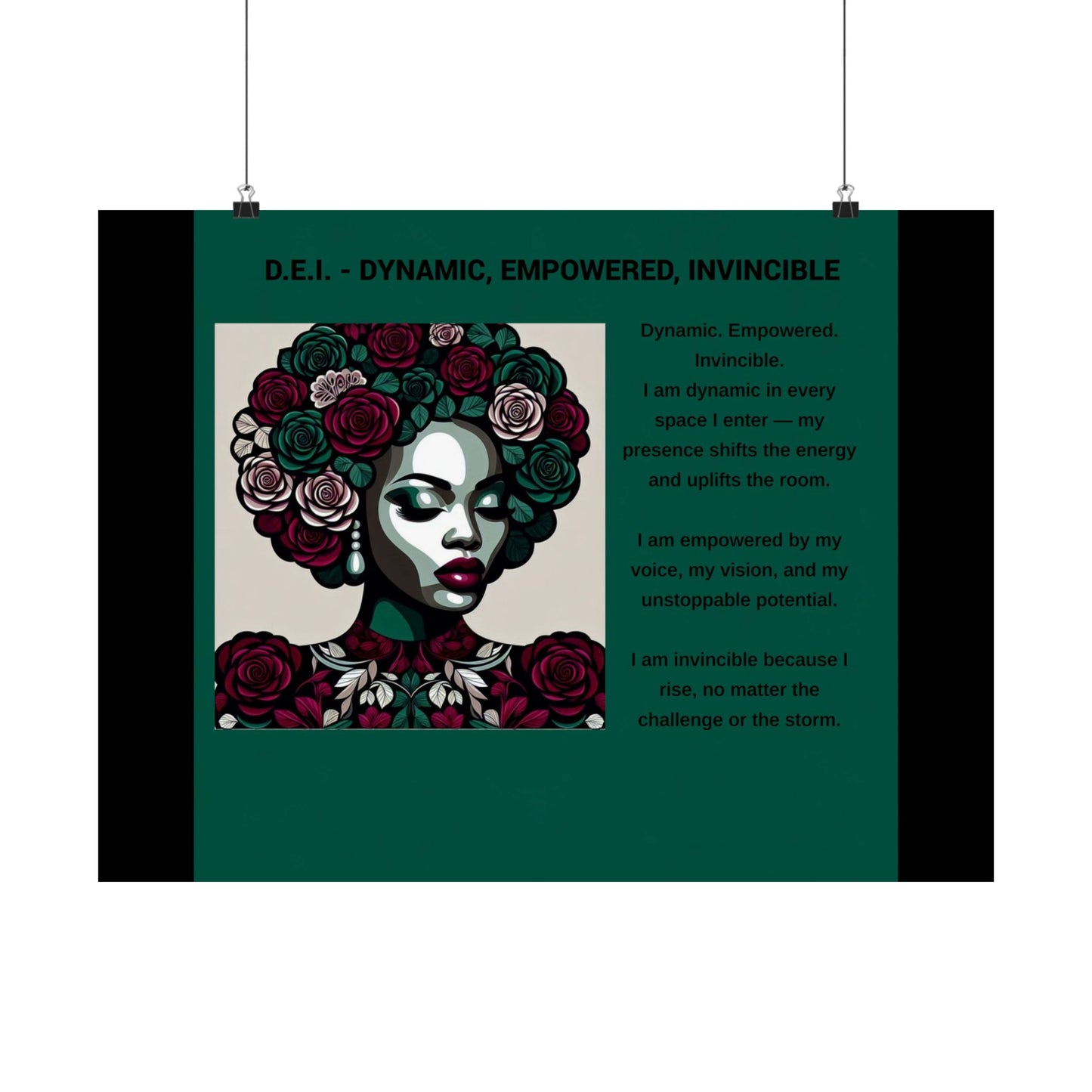 Empowered Feminine Wall Art Poster - Dynamic, Empowered & Invincible Design