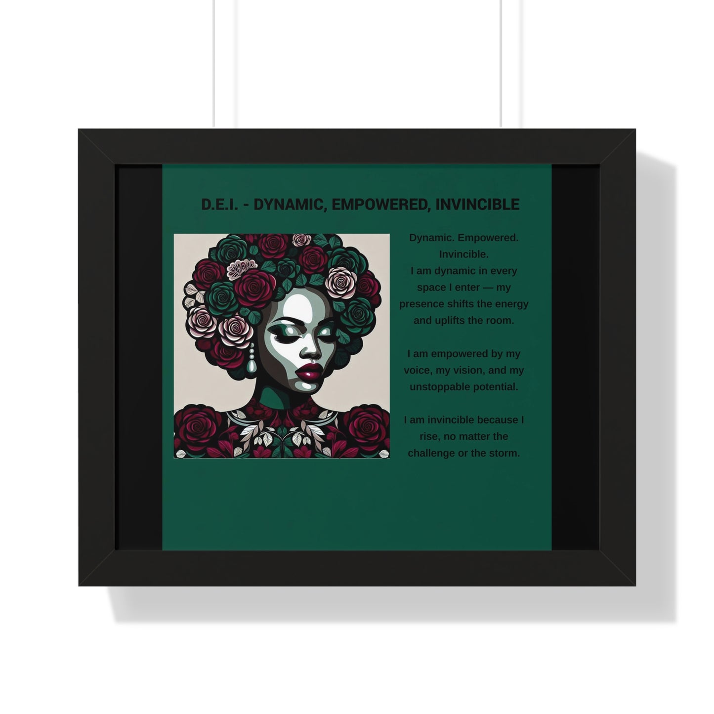 Empowered Woman Framed Poster - Dynamic, Empowered, Invincible Decor for Inspiration