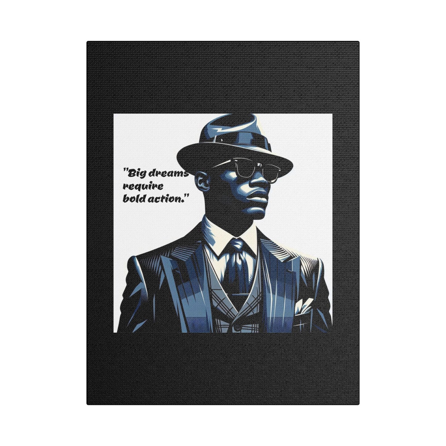 Afro Art Print Canvas, Wall Decor, Satin Stretched Canvas, African American Art, Office Decor, Home Decor - "Big dreams require bold action."