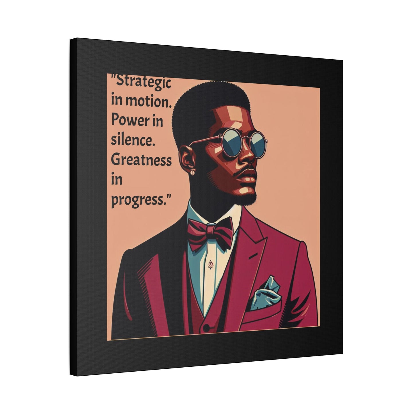 Afro Art Print Canvas, Wall Decor, Satin Stretched Canvas, African American Art, Office Decor, Home Decor - "Strategic In Motion...."