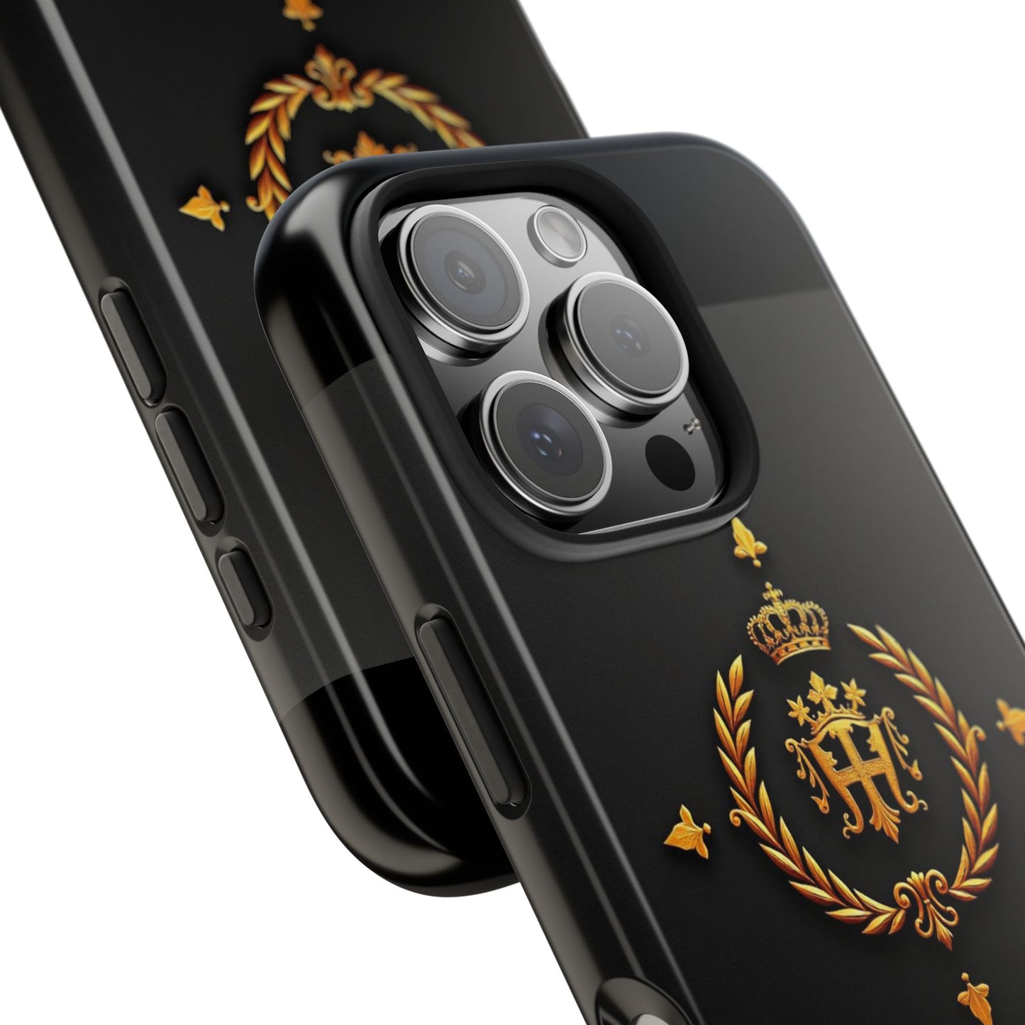 Luxurious Monarch Phone Case, Tough Phone Covers, Elegant Tech Accessories, Gold Crown Design, Stylish Gift for Him/Her - Gold Crest