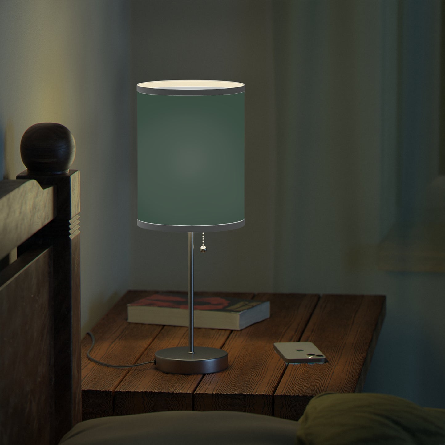 Modern Midnight Green Table Lamp, Stylish Lighting for Home Decor, Green Lamp, USB/CA Plug, Elegant Nightstand Light, Minimalist Design
