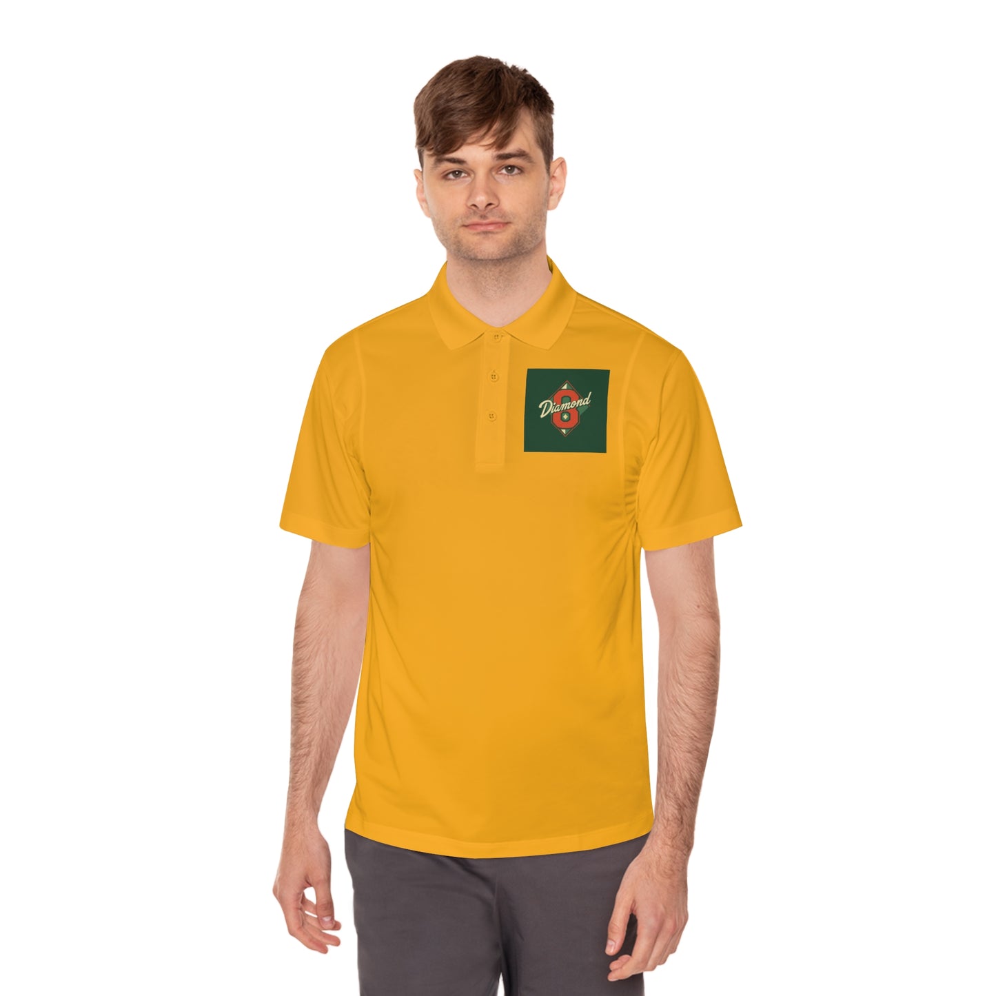 Men's Sport Polo Shirt with Green Design, Casual Wear, Gym Apparel, Outdoor Events, Golf Shirt, Father's Day Gift - Diamond 8