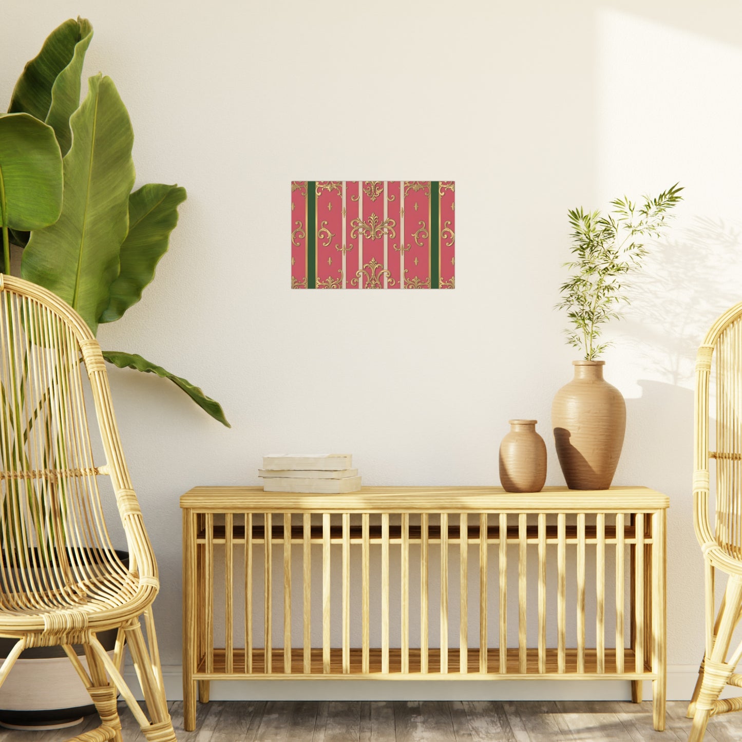 Elegant Green Border Pink & Gold Foam Board Decor - Party Backdrop, Art Display, Home Decor, Event Decoration, Wall Art