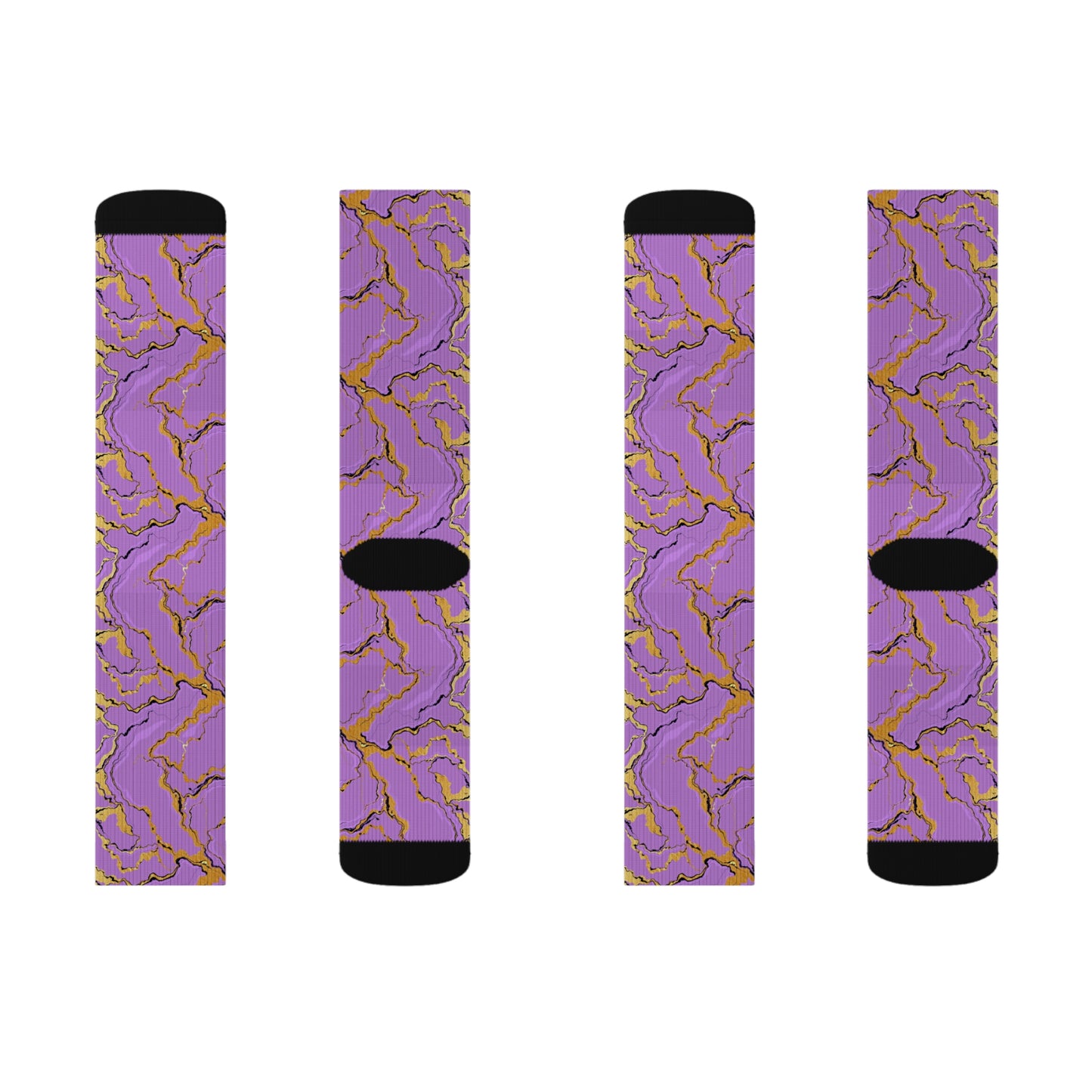 Marble Lavender Print Crew Socks | Funky Socks for Women, Unisex Gift for Friends, Fun Fashion Accessories, Casual Wear