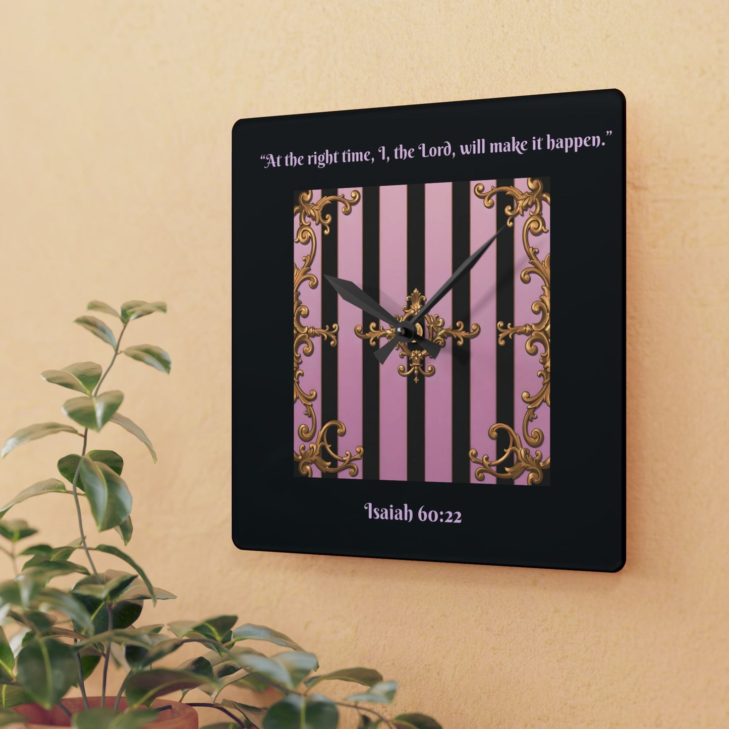 Elegant Inspirational Acrylic Wall Clock - Home Decor, Motivational Gift, Modern Wall Art, Office Decor -Isaiah 60:22