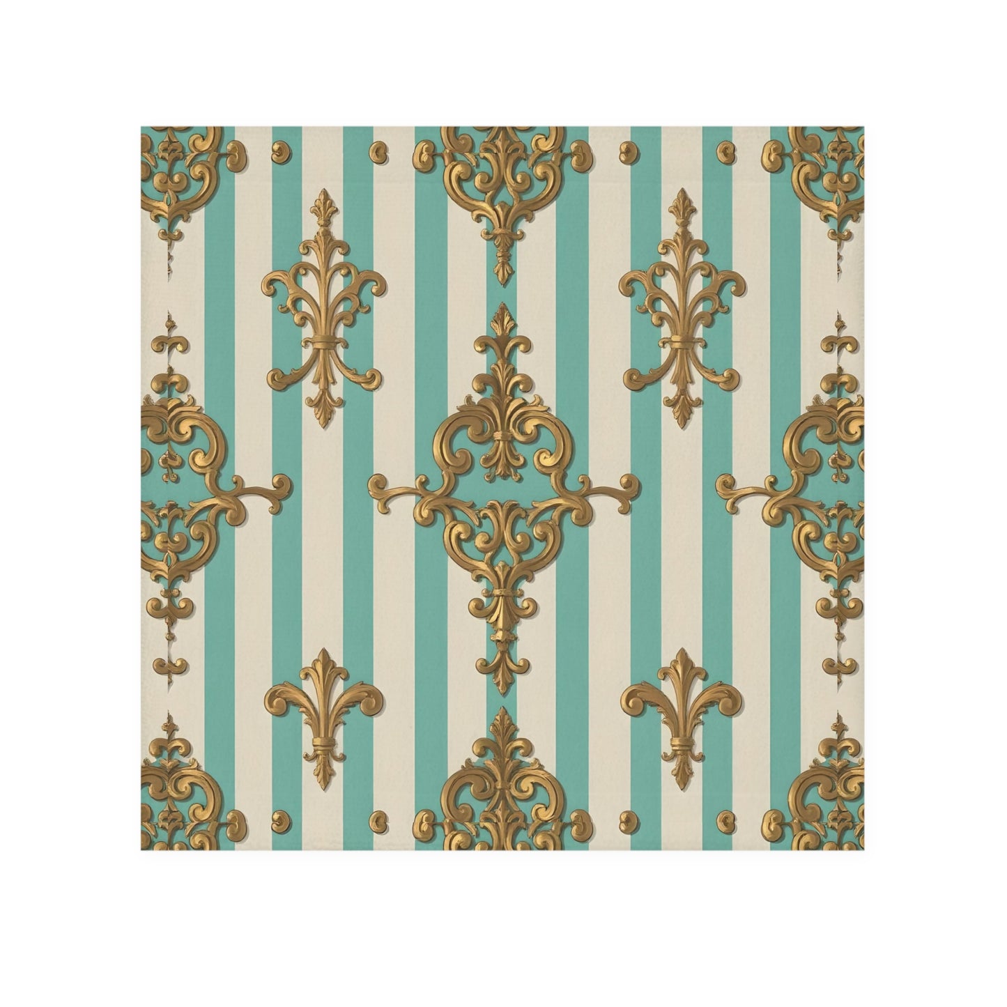 Elegant Decorative Face Towel, Luxurious Bathroom Accessory, Spa Towel, Wedding Gift, Home Decor - Matte Green Striped Rococo