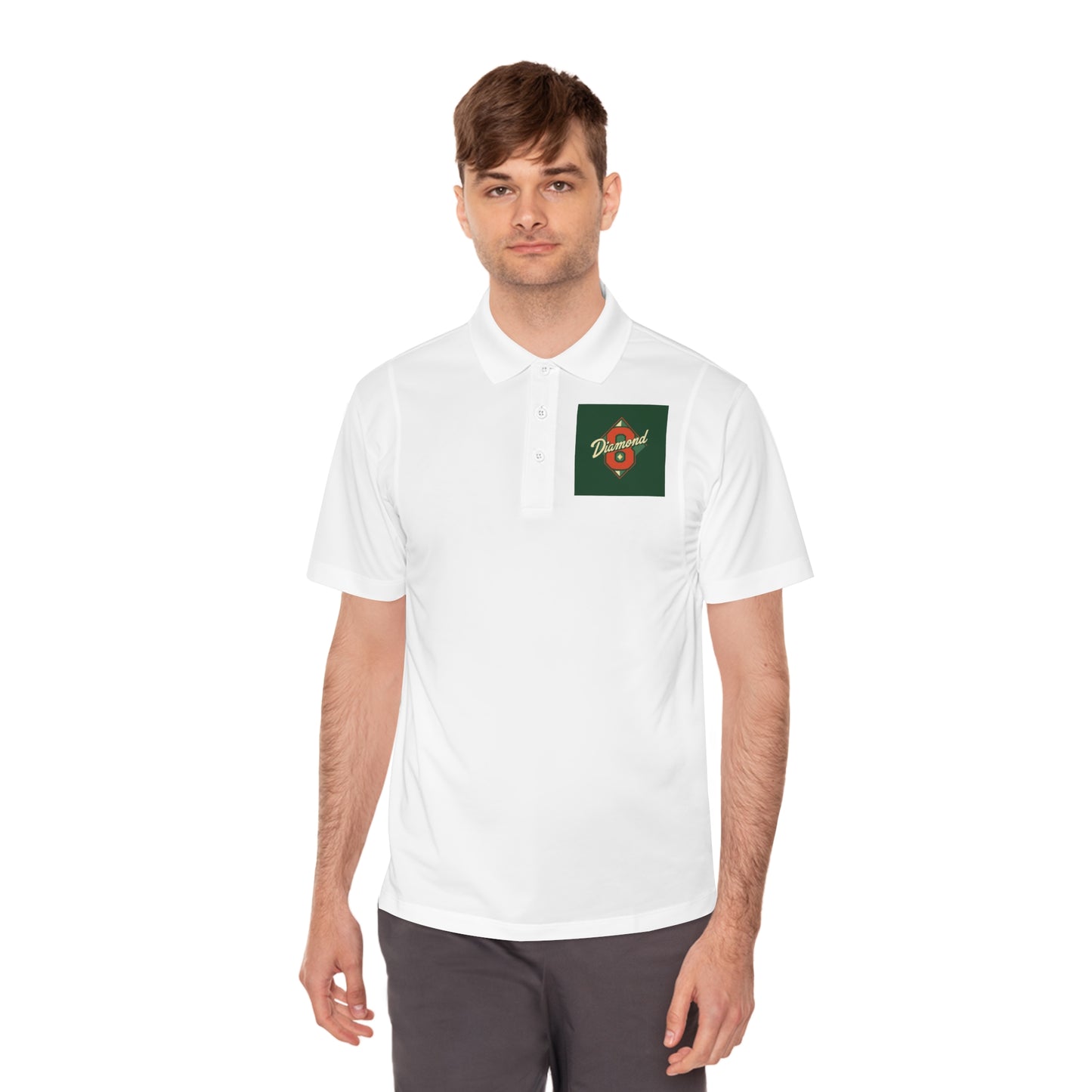 Men's Sport Polo Shirt with Green Design, Casual Wear, Gym Apparel, Outdoor Events, Golf Shirt, Father's Day Gift - Diamond 8