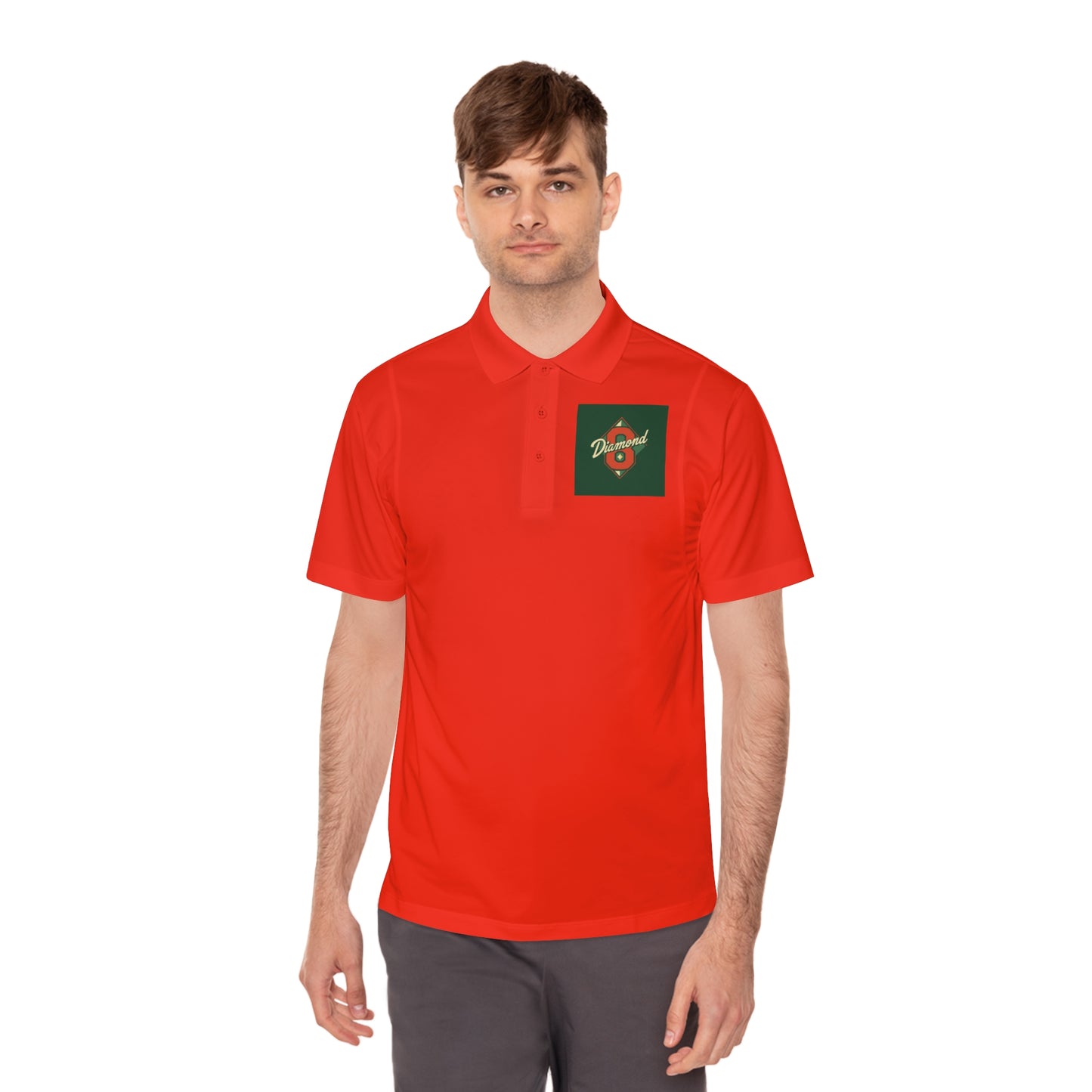 Men's Sport Polo Shirt with Green Design, Casual Wear, Gym Apparel, Outdoor Events, Golf Shirt, Father's Day Gift - Diamond 8