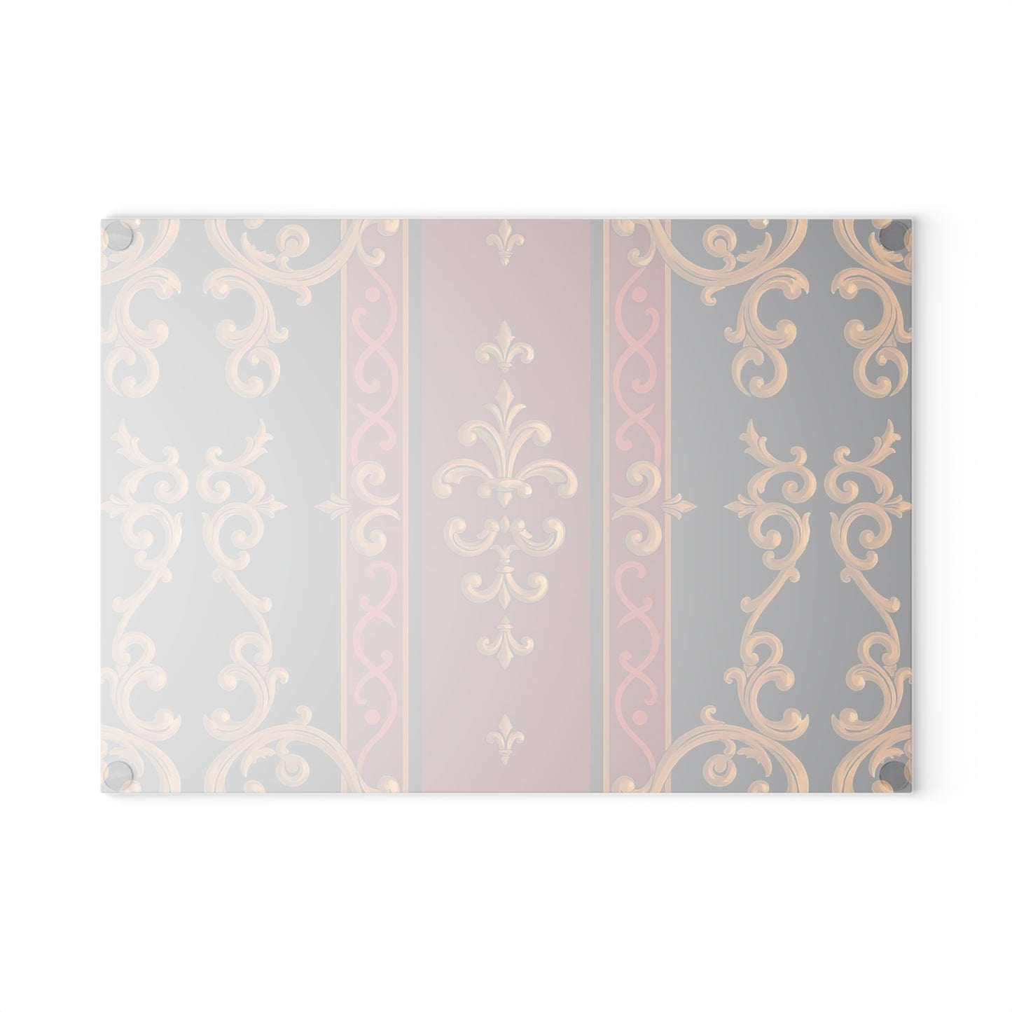 Elegant Ornate Glass Cutting Board, Kitchen Decor, Elegant Serving Tray, Housewarming Gift, Gourmet Cooking Essential - Midnight Blue & Dusk Red Gold Baroque