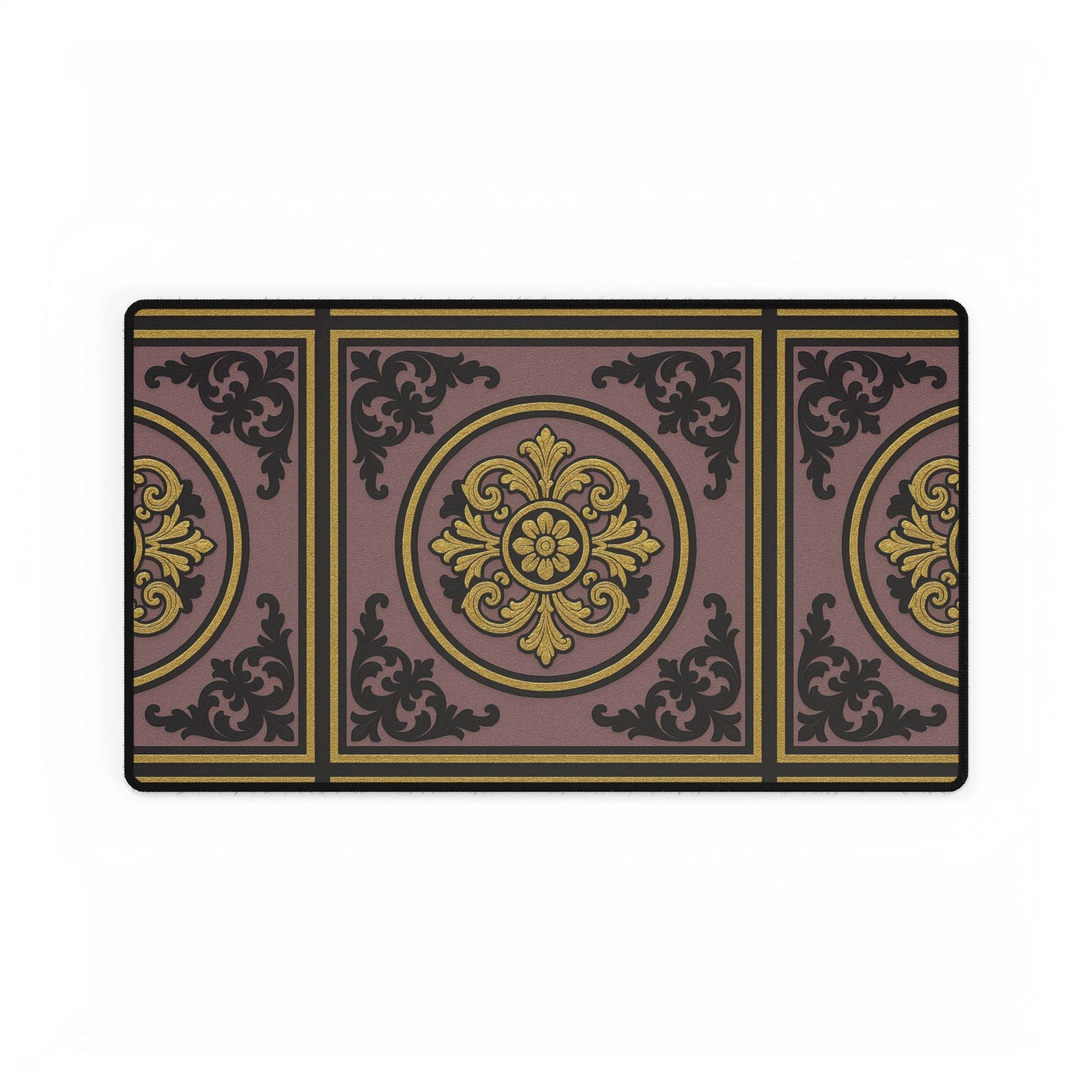 Elegant Gilded Mauve With Gold-Black Baroque Desk Mats for Stylish Workspaces, Office Decor, Personalized Gifts, Holiday Presents, Home Office