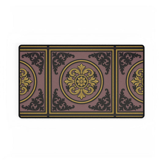 Elegant Gilded Mauve With Gold-Black Baroque Desk Mats for Stylish Workspaces, Office Decor, Personalized Gifts, Holiday Presents, Home Office