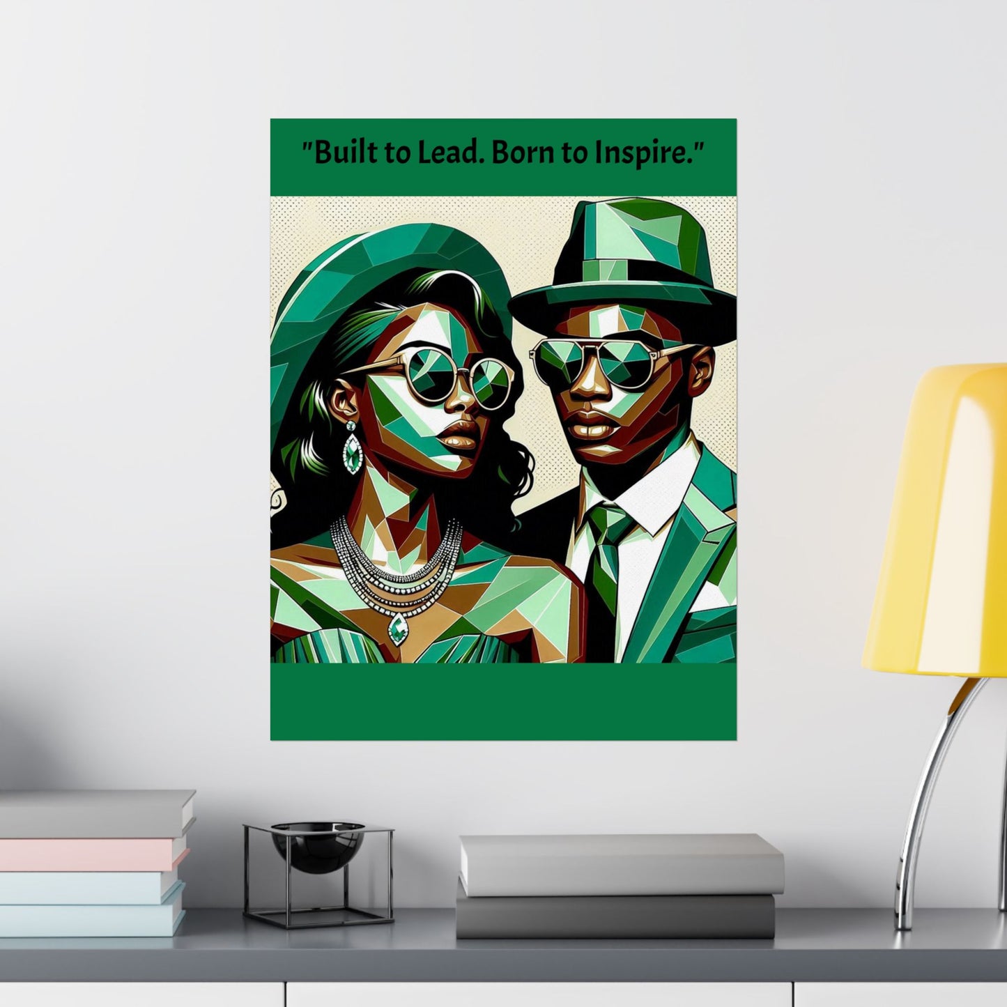 Afro Art Poster - Elegant Matte Vertical Wall Decor - "Built to Lead. Born to Inspire."
