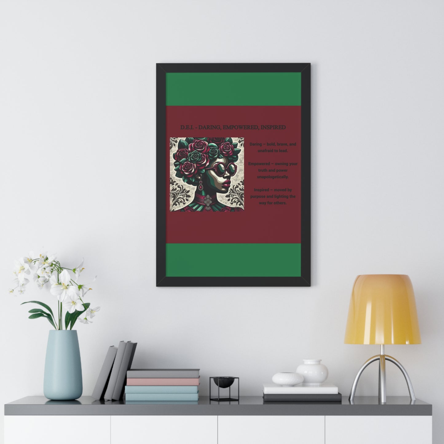 Empowered Women Framed Vertical Poster – Daring, Empowered, Inspired Wall Art for Home Decor