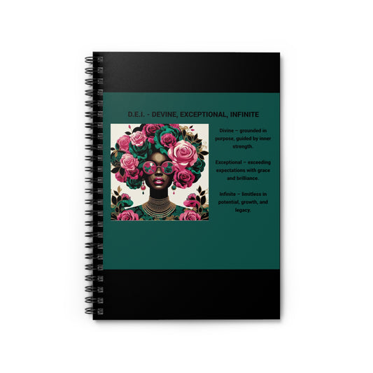 Empowering Spiral Notebook - Inspirational Design - Devine, Exceptional, Infinite