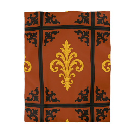 Dusk Terracotta Baroque Duvet Cover — Dusk Terracotta & Gold Tile Pattern