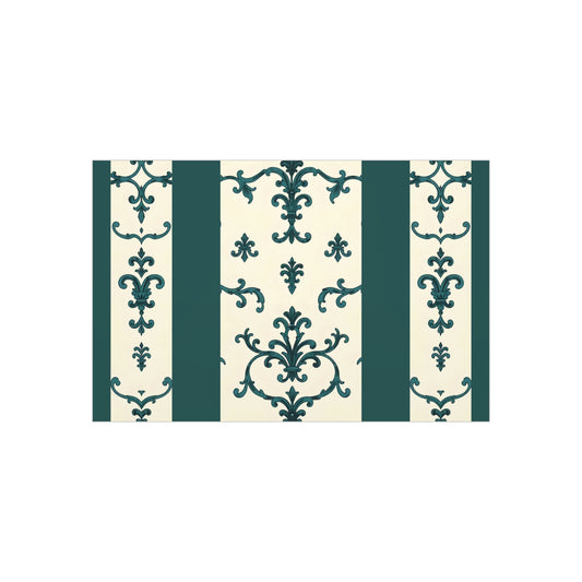 Decorative Foam Board Wall Art, Stylish Home Decor, Elegant Wall Accent, Vintage-Inspired Art Display - Teal Striped Rococo