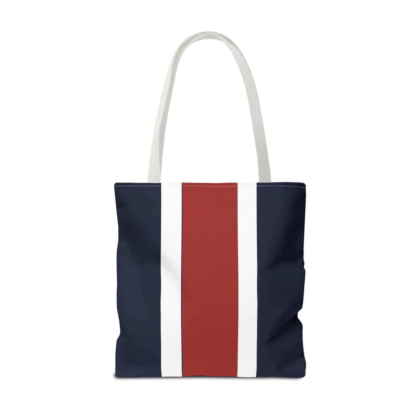 Lunar Midnight & Red-White Striped Tote Bag, Summer Beach Bag, Casual Shopping Tote, Patriotic Gift for Her, Travel Accessory