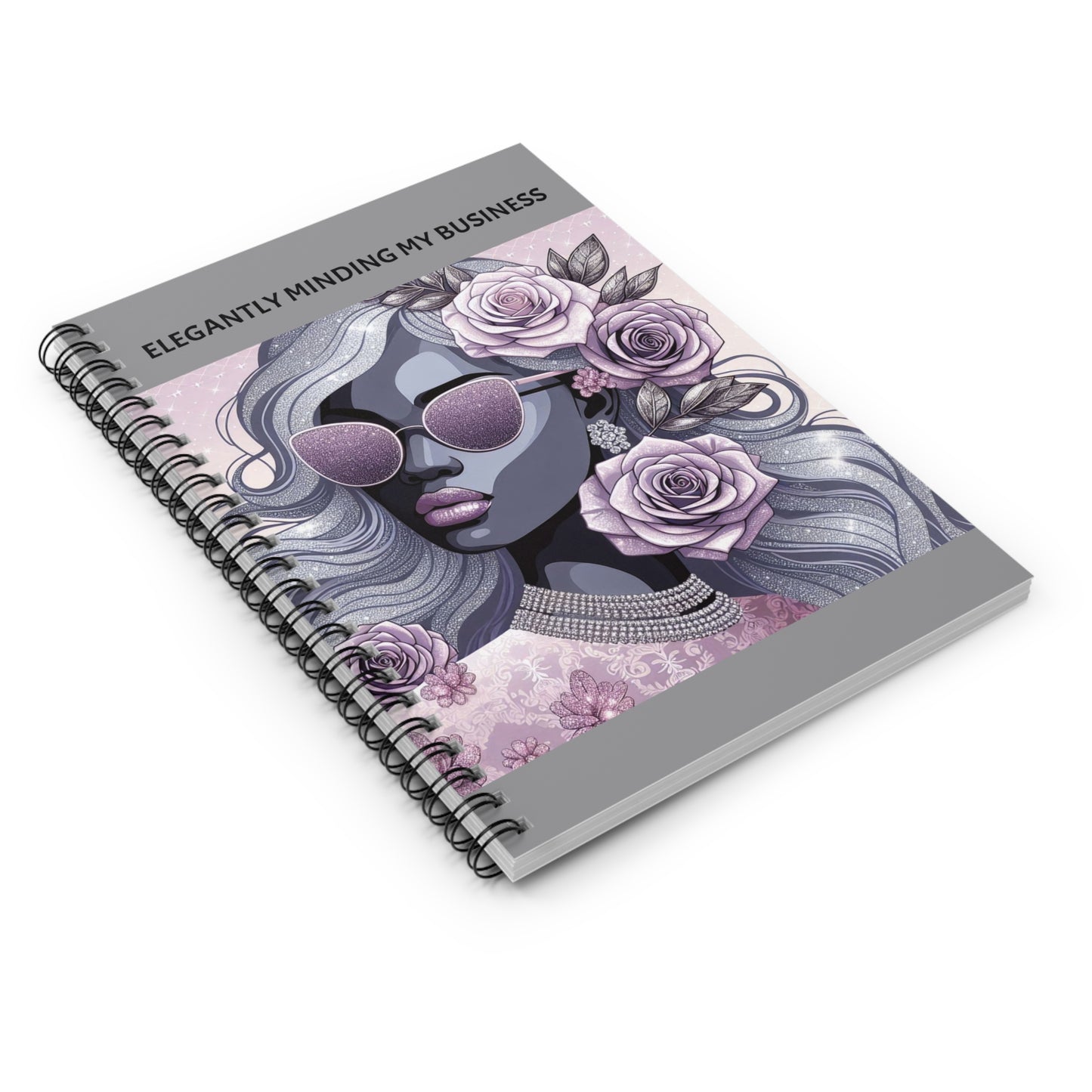 Elegant Business Spiral Notebook - Floral Design, Notebook for Journaling, Gift for Her-ELEGANTLY MINDING MY BUSINESS