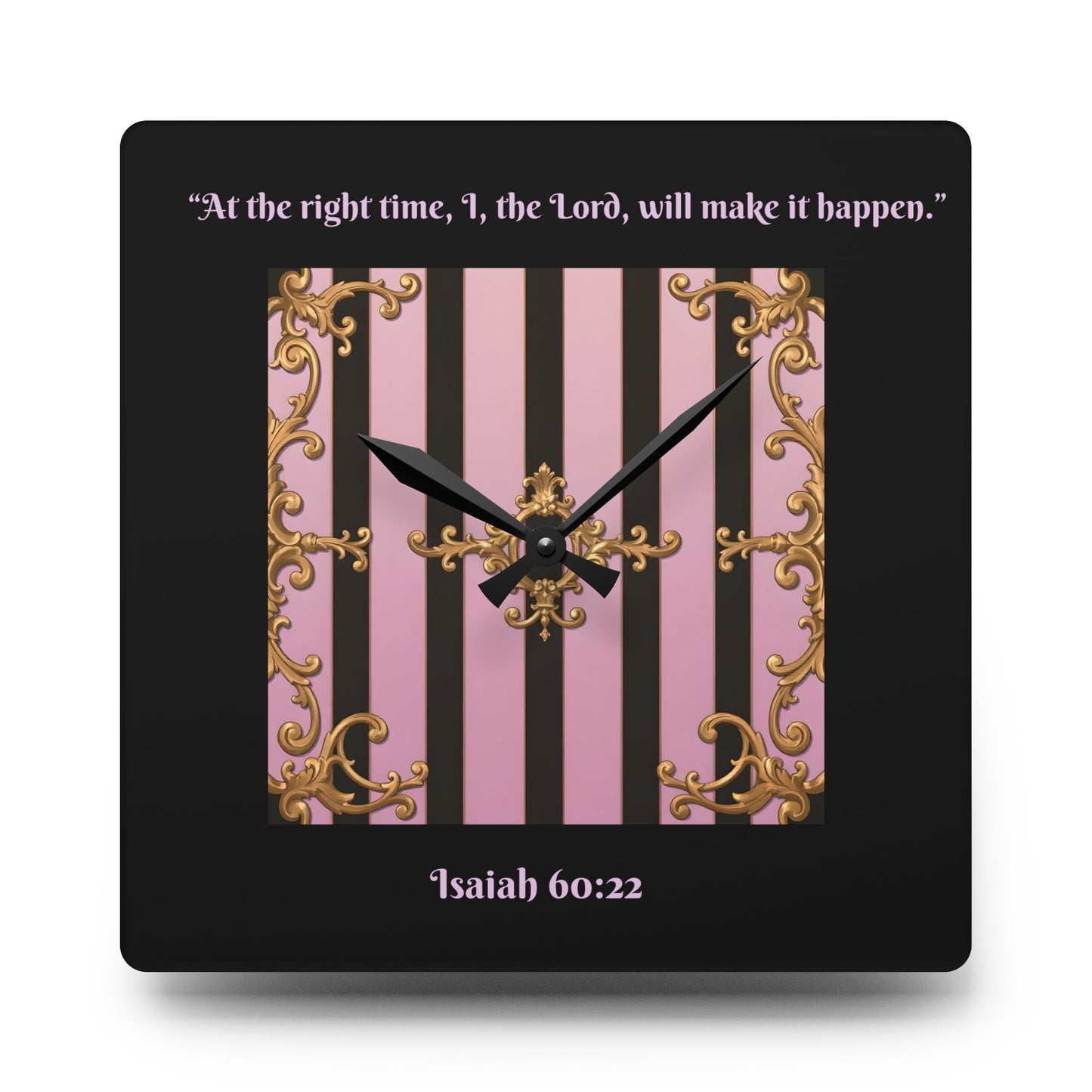 Elegant Inspirational Acrylic Wall Clock - Home Decor, Motivational Gift, Modern Wall Art, Office Decor -Isaiah 60:22