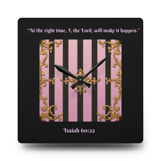 Elegant Inspirational Acrylic Wall Clock - Home Decor, Motivational Gift, Modern Wall Art, Office Decor -Isaiah 60:22