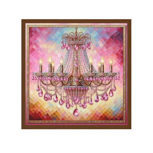 Chic Chandelier Face Towel - Luxurious Bath Accessory, Decorative Hand Towel, Elegant Home Décor, Perfect Gift for Her - Pink Jeweled Chandelier