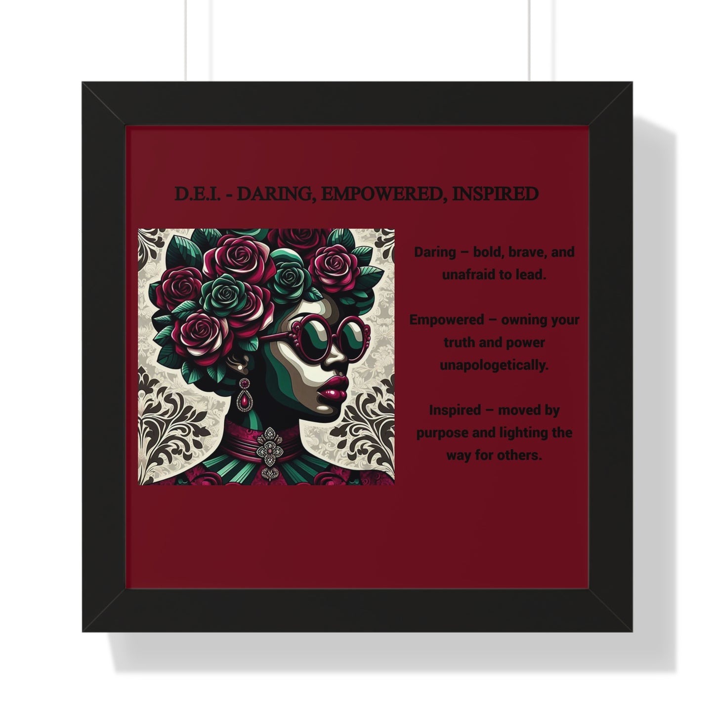Empowered Women Framed Vertical Poster – Daring, Empowered, Inspired Wall Art for Home Decor
