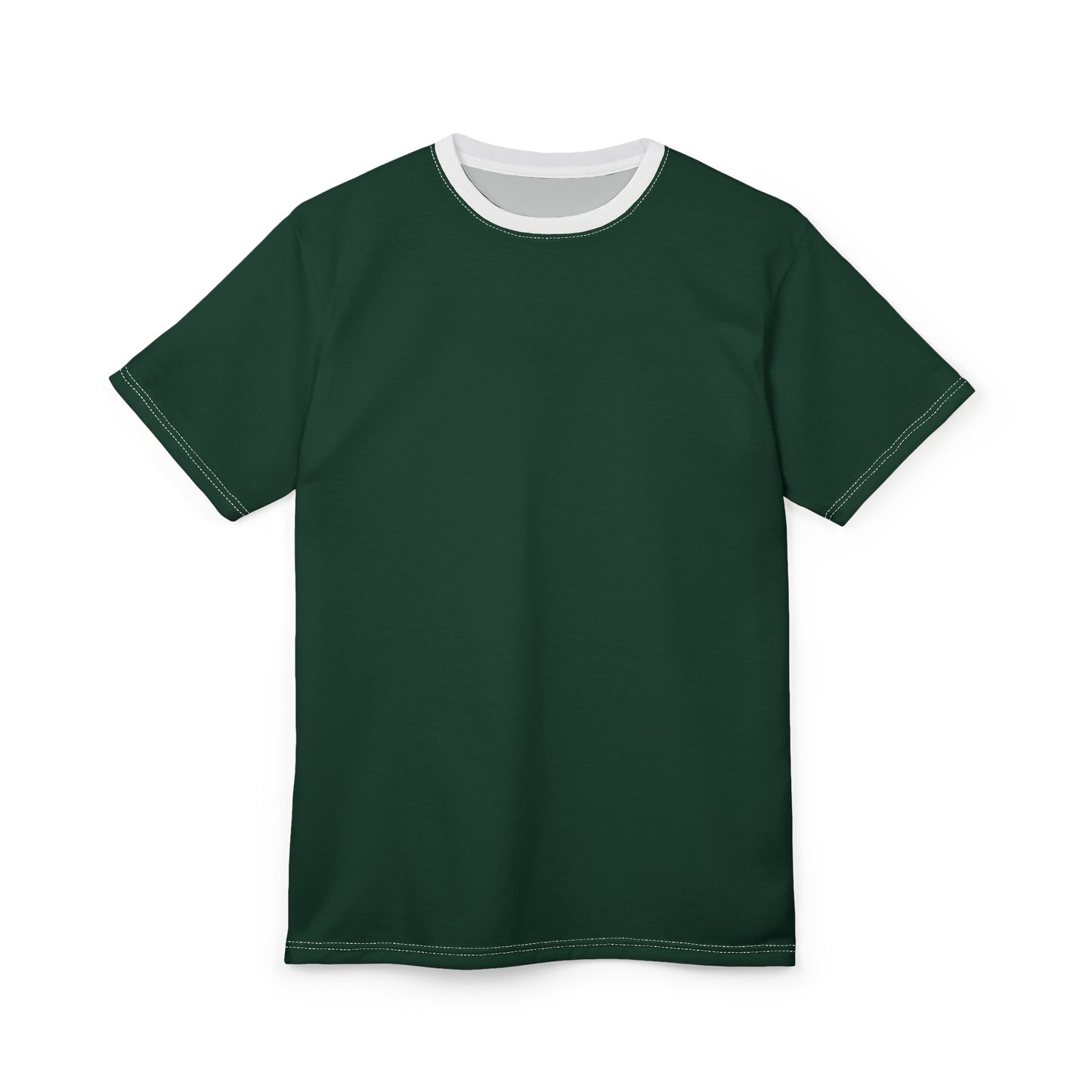 Unisex Midnight Green (White Collar) Cut & Sew Tee - Unique AOP Design for Everyday Styling, Perfect Gift for Friends & Family, Casual Wear
