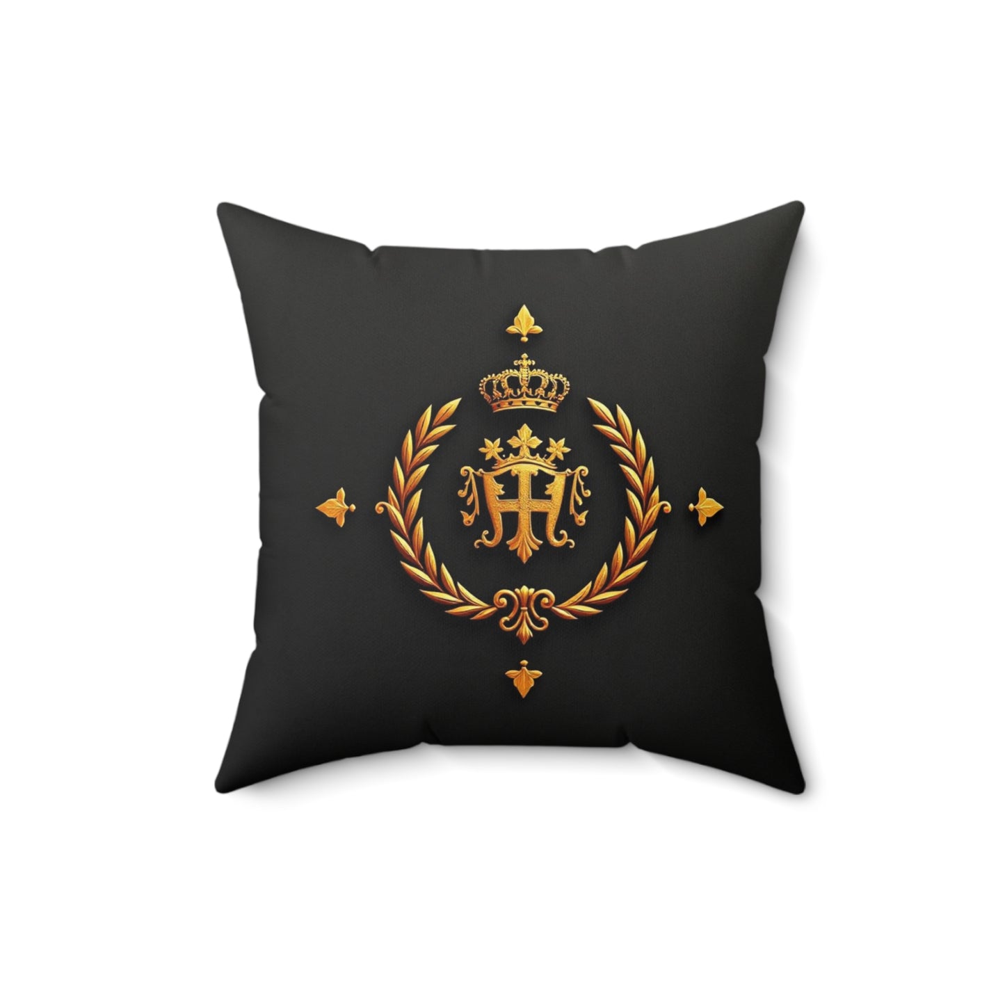 Royal Faux Suede Pillow, Elegant Home Decor, Luxury Cushion, Housewarming Gift, Personalized Accent Pillow - Gold Crest