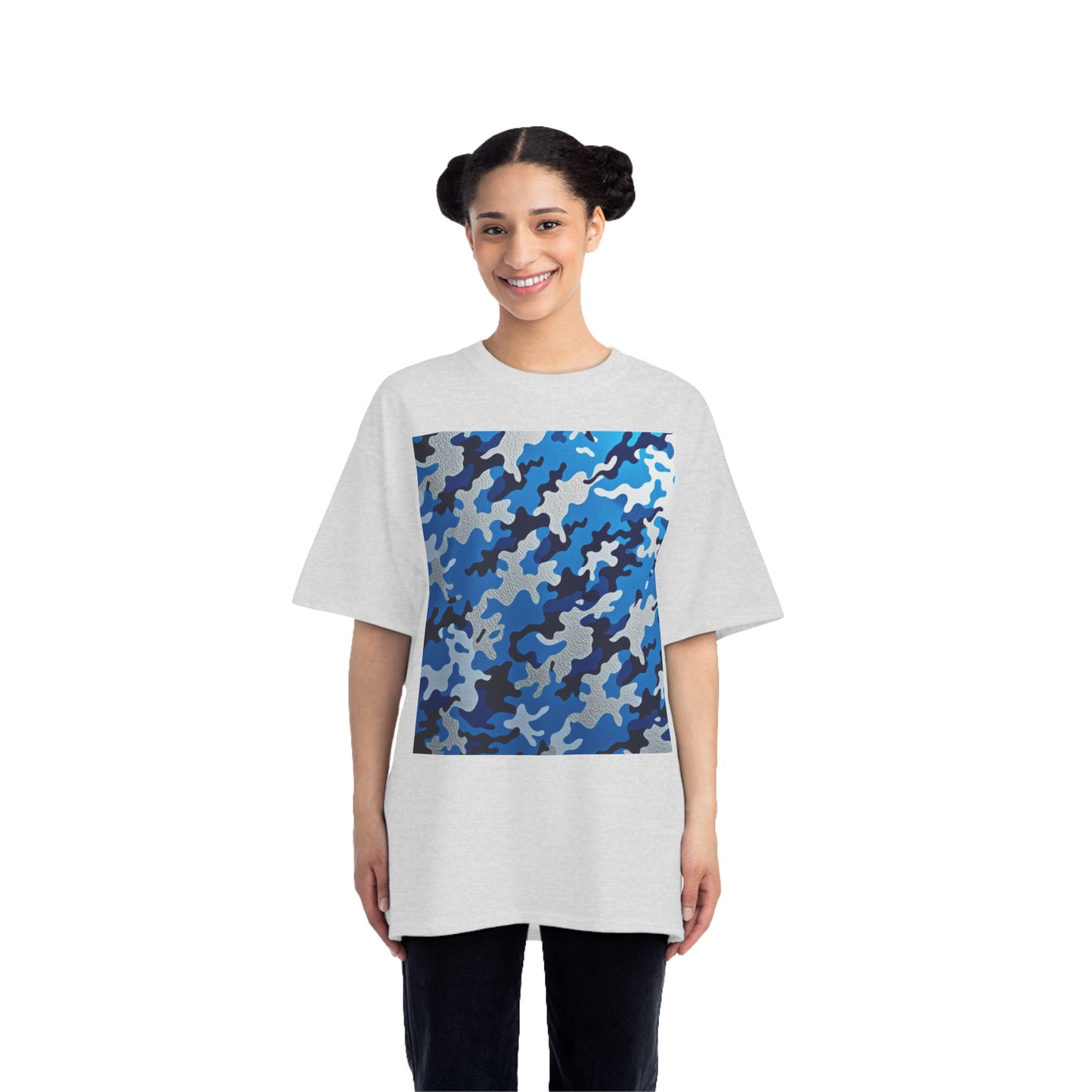 Stylish Camo Tee for Adventurers, Unisex Casual Wear, Summer Outing Shirt, Gift for Outdoorsy Friends, Trendy Graphic Tee - Blue Camo