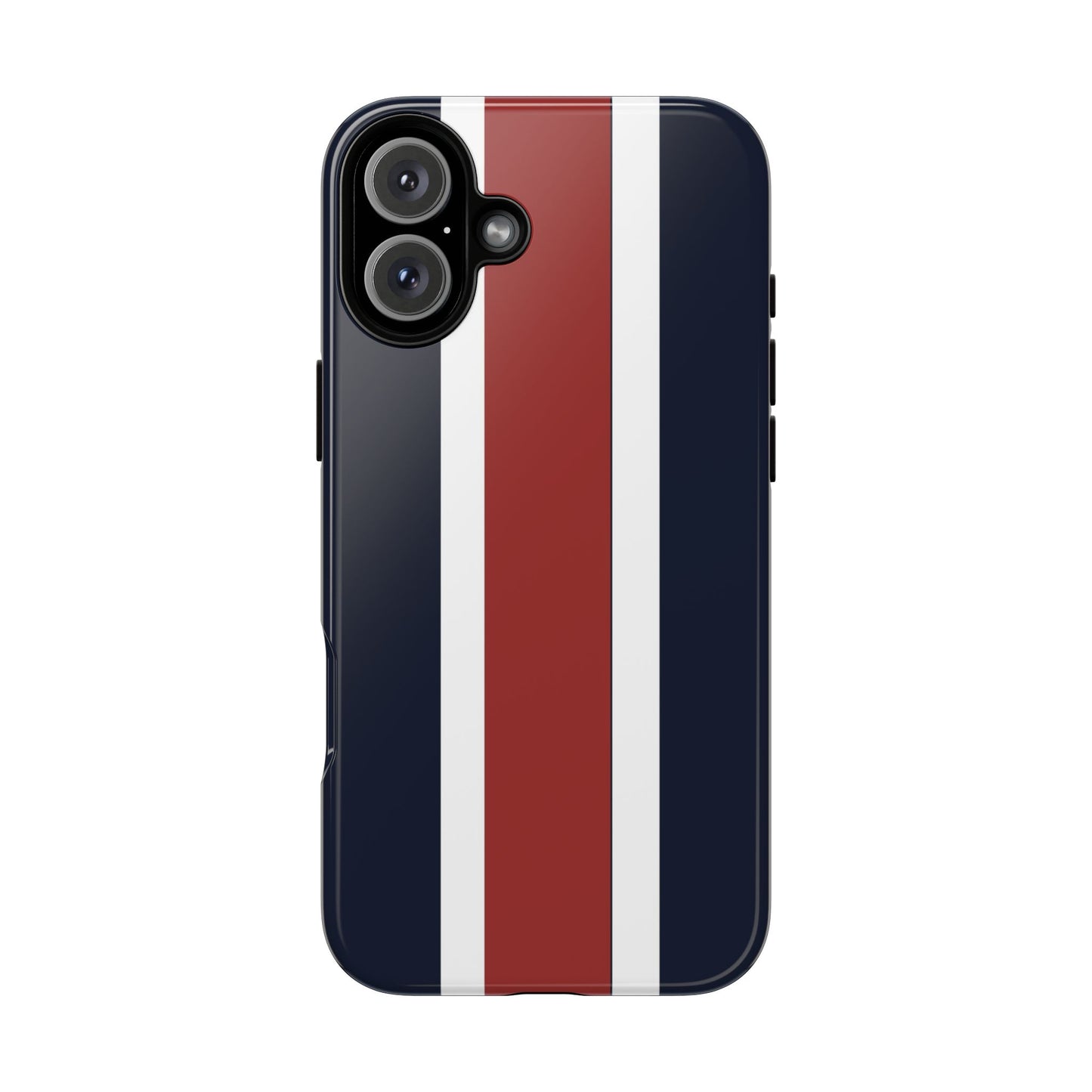 Lunar Midnight & Red-White Striped Stylish Phone Case - Tough Cases, Custom iPhone Cover, Sleek Phone Accessories, Gifts for Him/Her