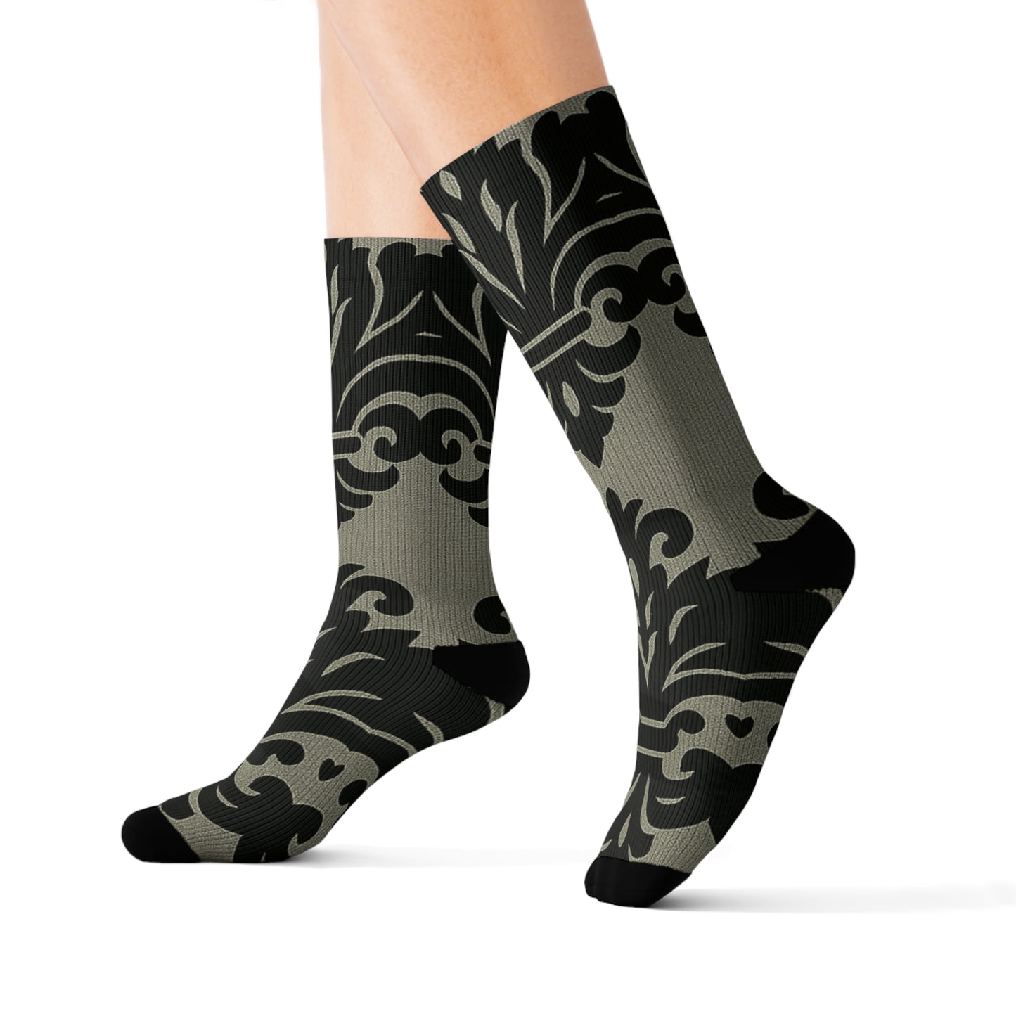 Chic Baroque Design Socks | Stylish Patterned Socks for Every Occasion, Gift for Her, Fashion Socks, Trendy Outfit Essentials