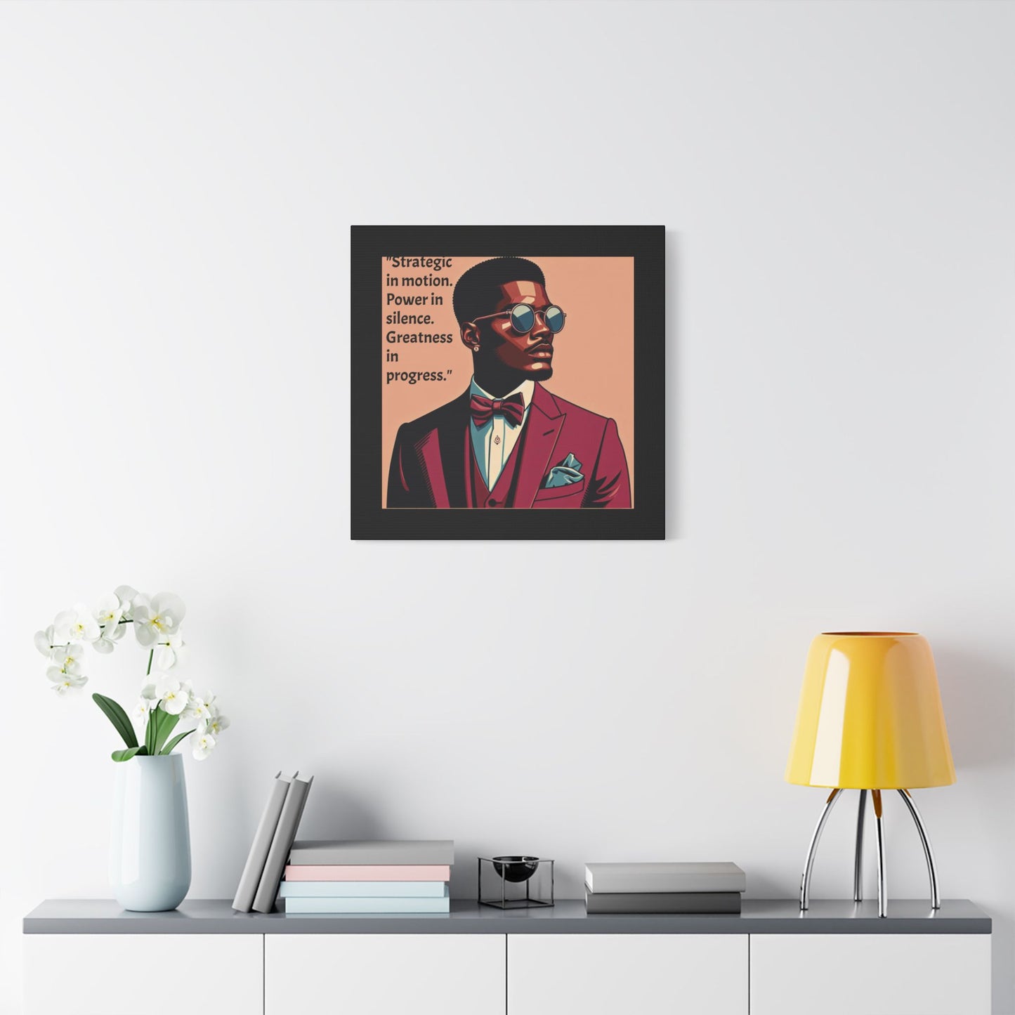 Afro Art Print Canvas, Wall Decor, Satin Stretched Canvas, African American Art, Office Decor, Home Decor - "Strategic In Motion...."
