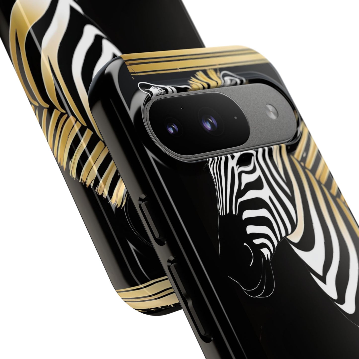 Phone Case - Elegant Zebra & Roses Design